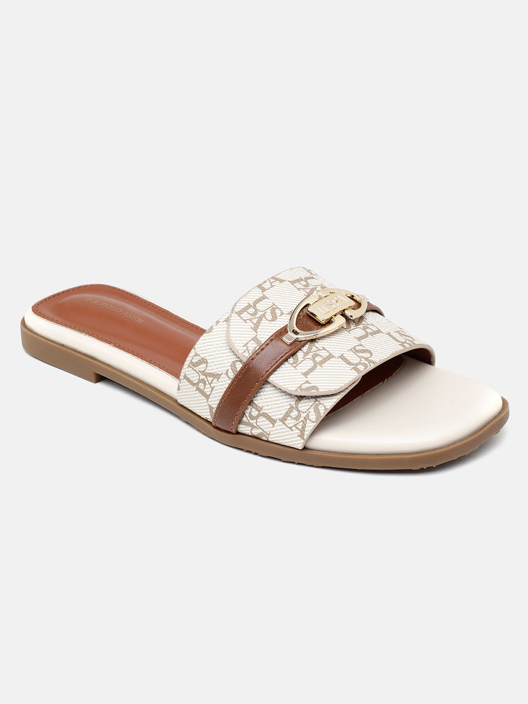 Monogram Leandre Sandals Off White - U.S. Polo Assn. India | Large