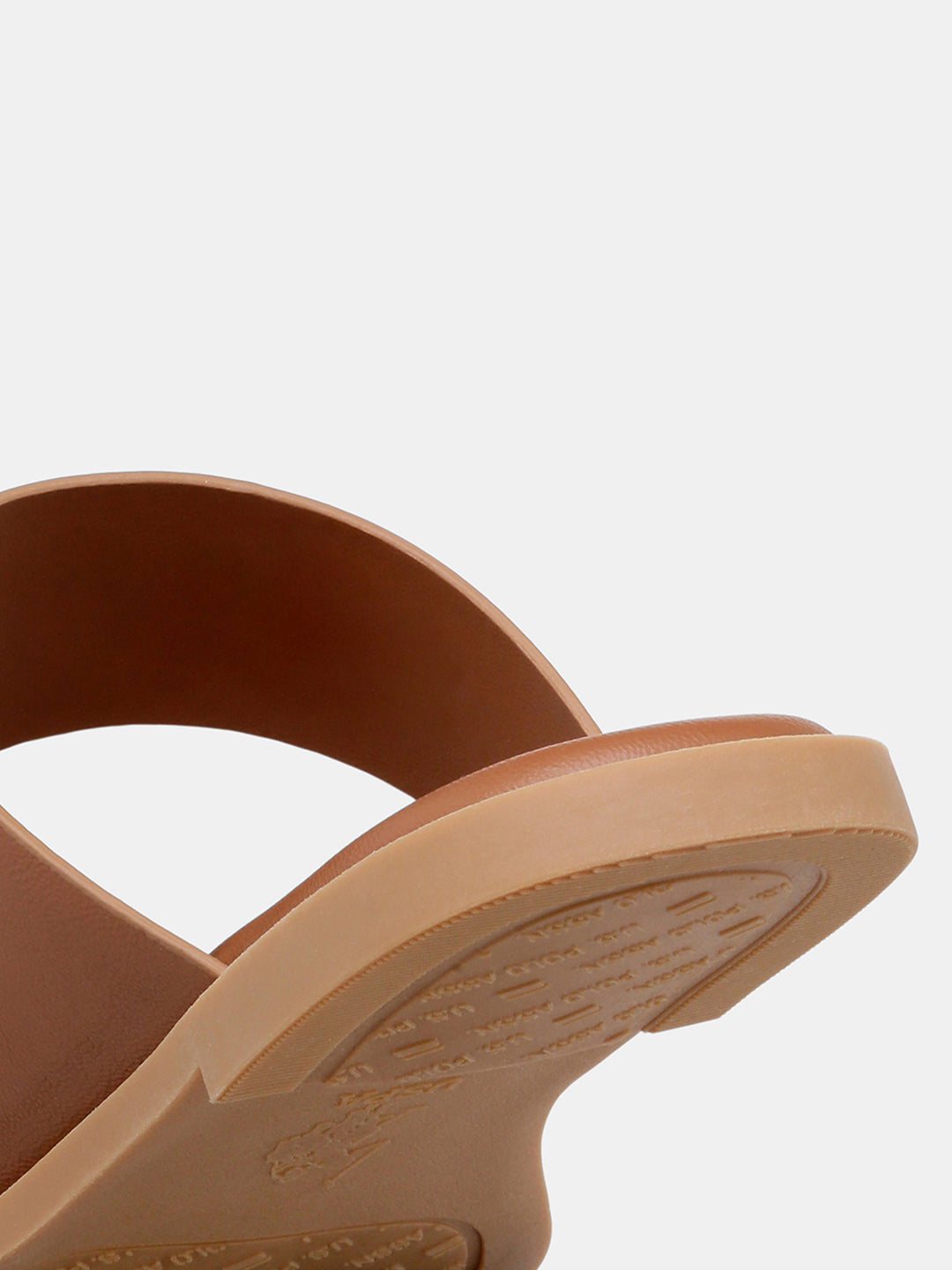 Women Slip On Astrel Sandals with Gold Hardware Tan - U.S. Polo Assn. India | Large