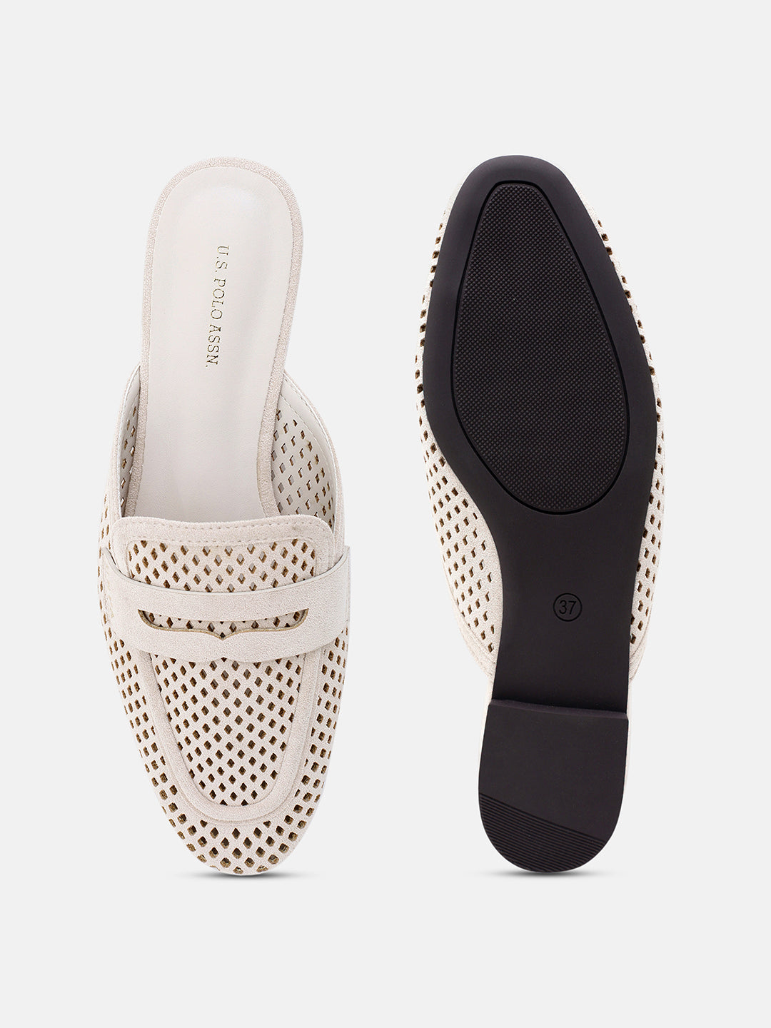 Rivane Mule With Mesh Textured Outsole Off White - U.S. Polo Assn. India | Large