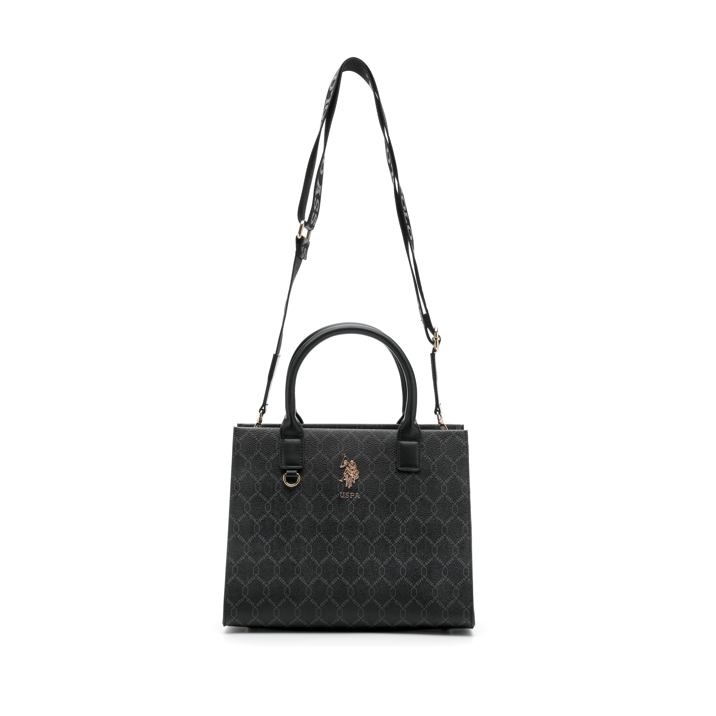 Scarlet 2.0 Monogram Tote Bag Black - U.S. Polo Assn. India | Large