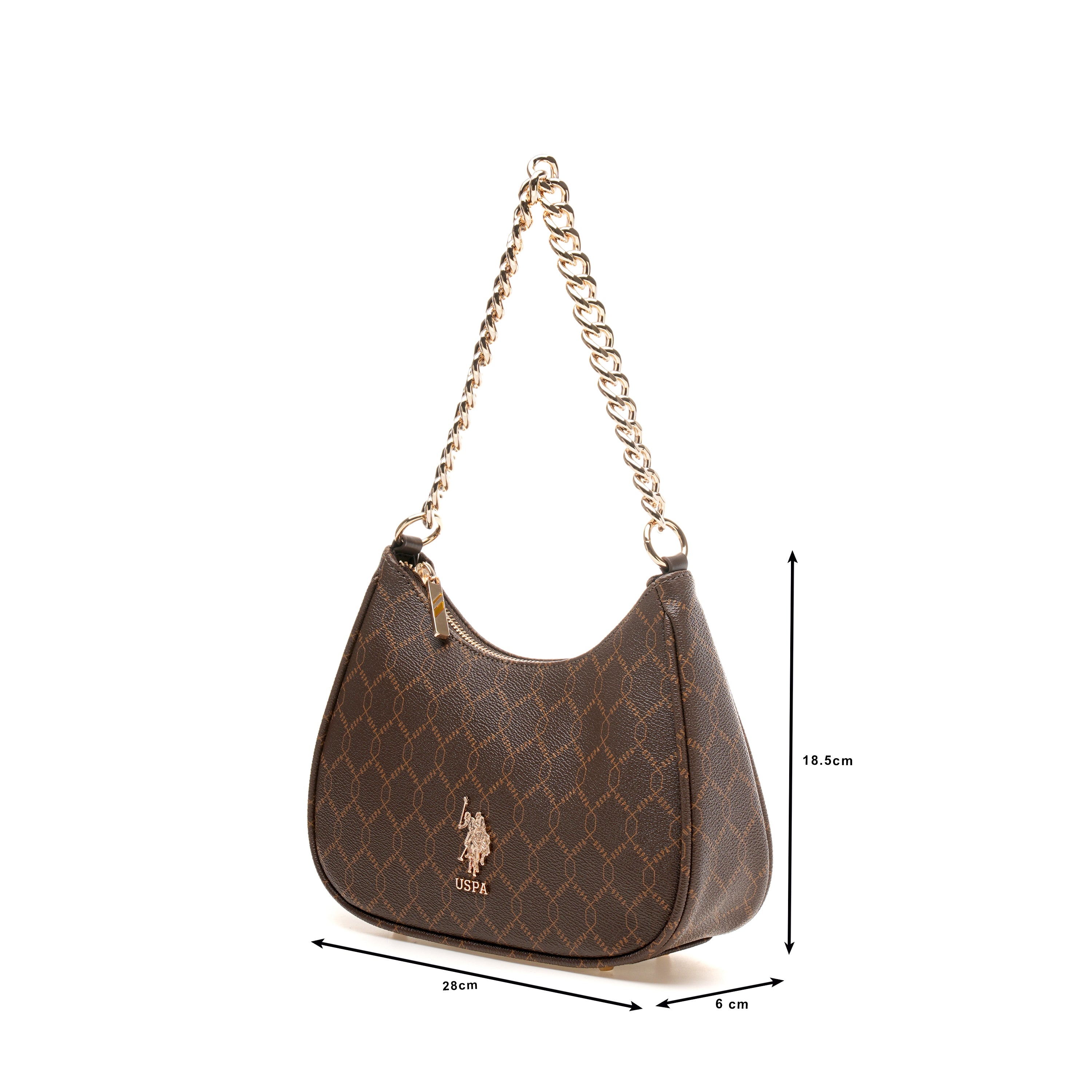 Kali 2.0 Monogram Crossbody Bag Brown - U.S. Polo Assn. India | Large