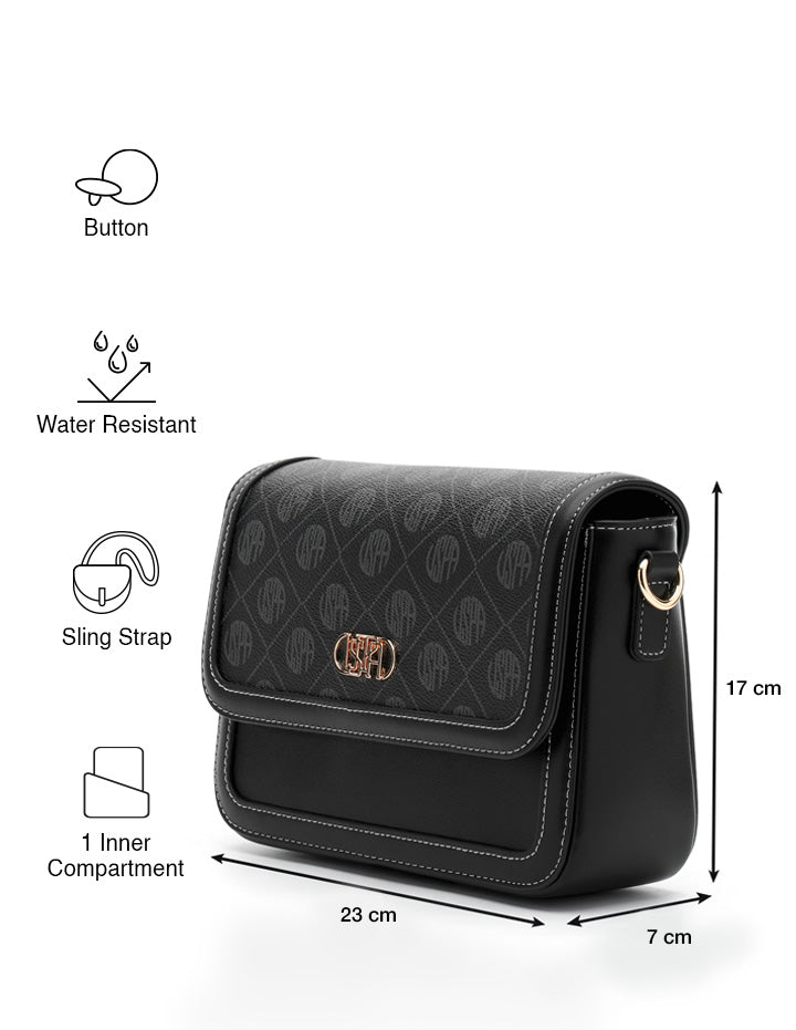 Agatha Monogram Cross Body Bag Black - U.S. Polo Assn. India | Large