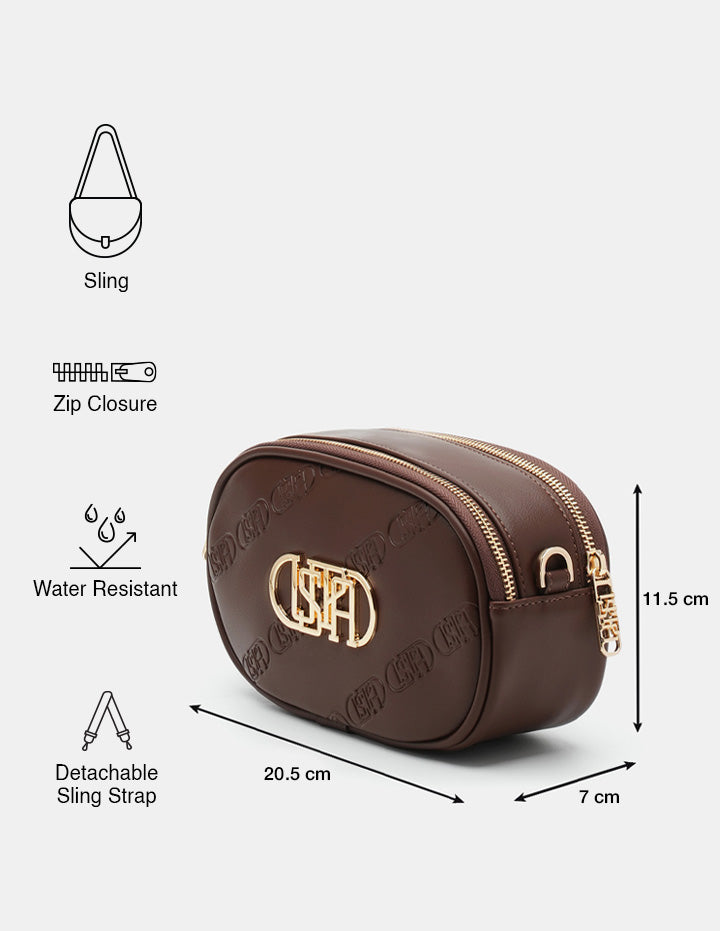 Ruth Monogram Cross Body Bag Tan - U.S. POLO ASSN. | Large