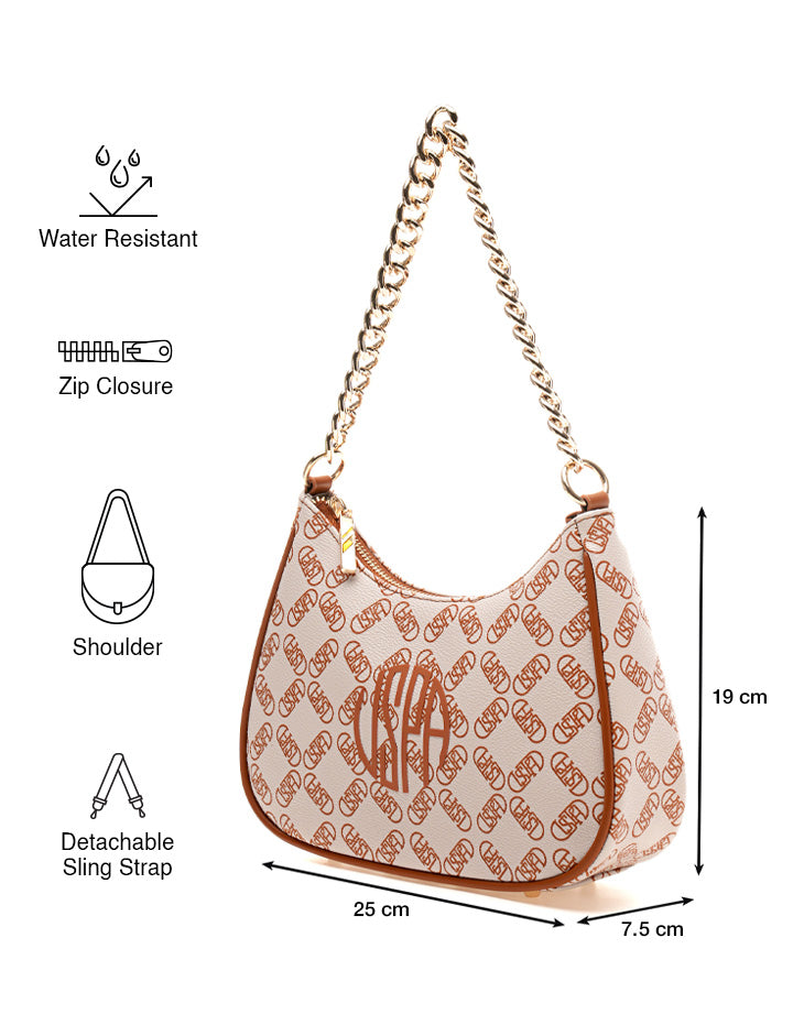 Cathay Monogram Shoulder Bag Off White - U.S. POLO ASSN. | Large