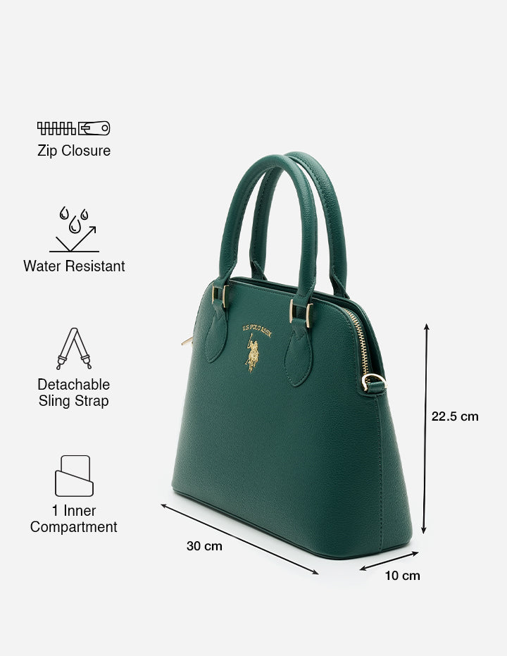Beth Monogram Dome Handbag Green - U.S. POLO ASSN. | Large