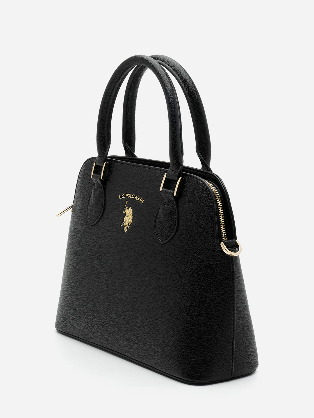 Beth 2.0 Monogram Dome Handbag Black - U.S. Polo Assn. India | Large