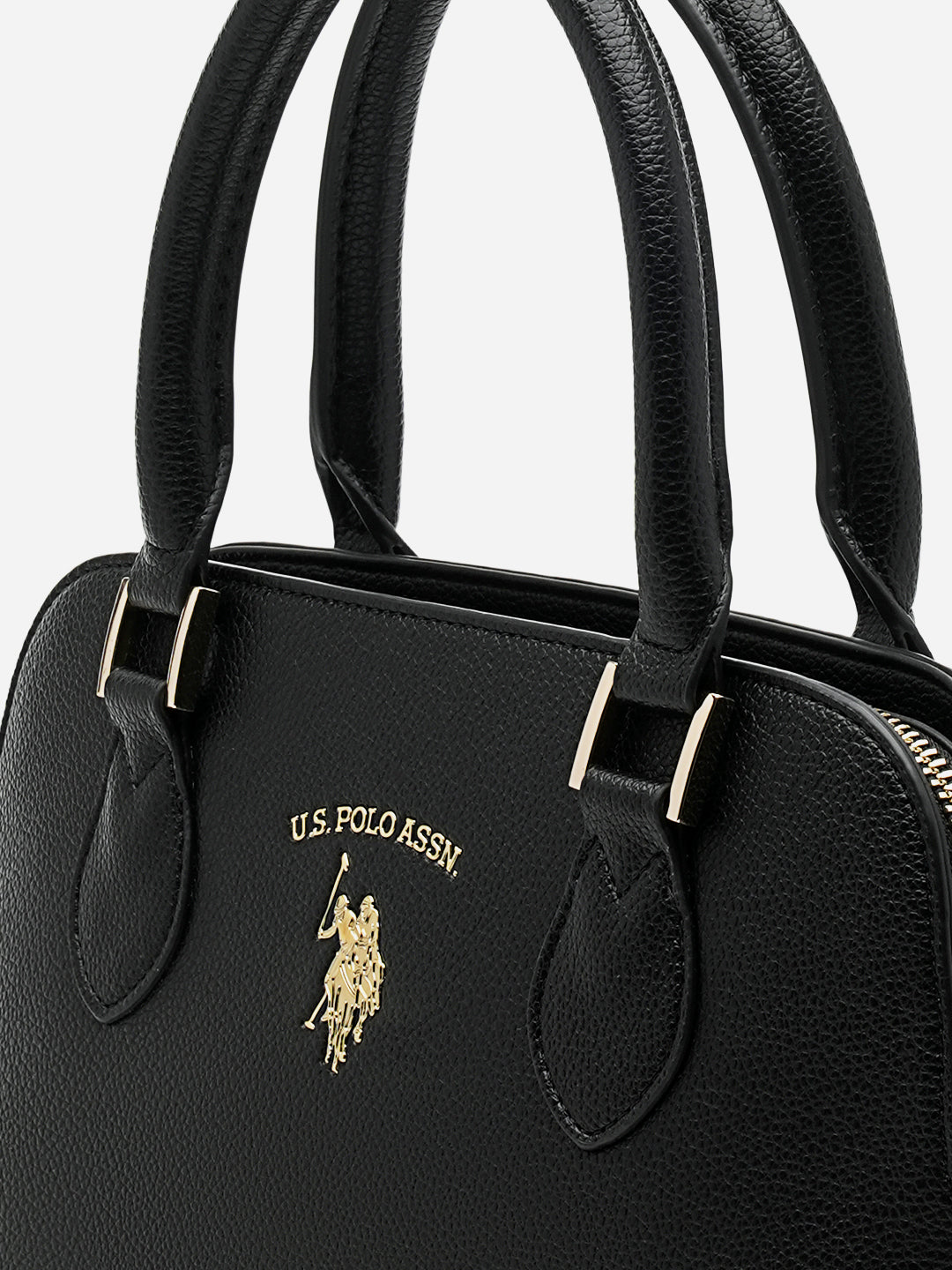 Beth 2.0 Monogram Dome Handbag Black - U.S. Polo Assn. India | Large