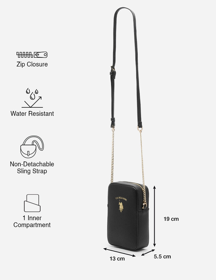 Hannah Cross Body Bag Black - U.S. POLO ASSN. | Large