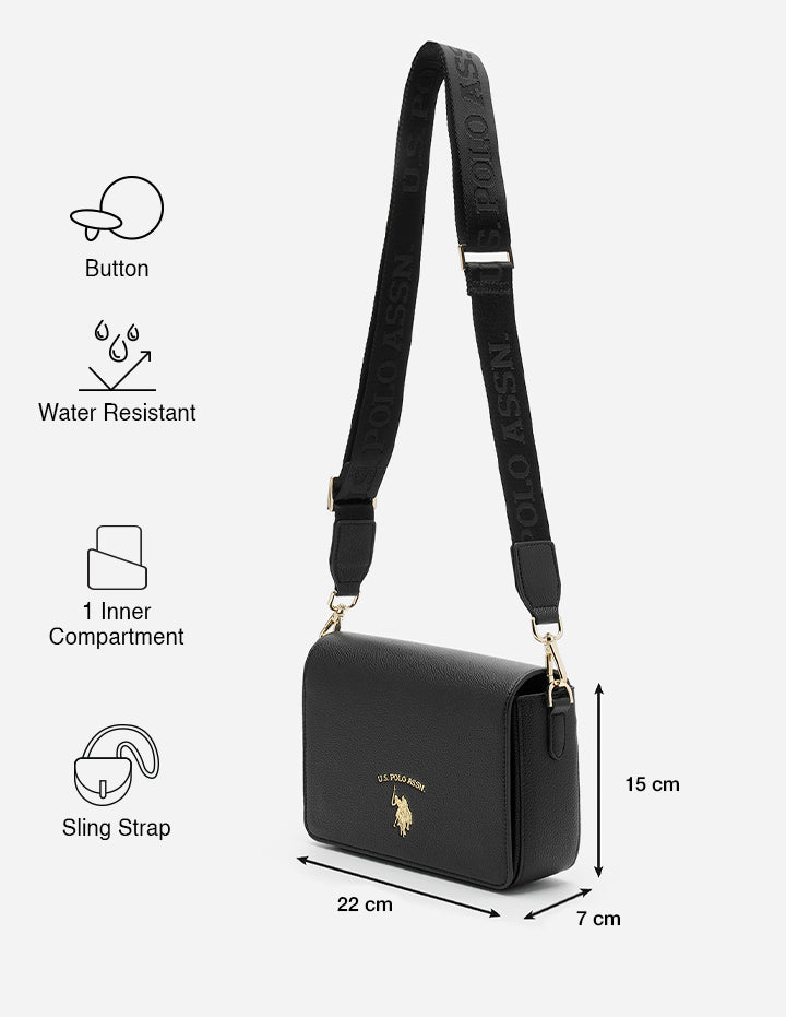 Nevah Cross Body Bag Black - U.S. POLO ASSN. | Large
