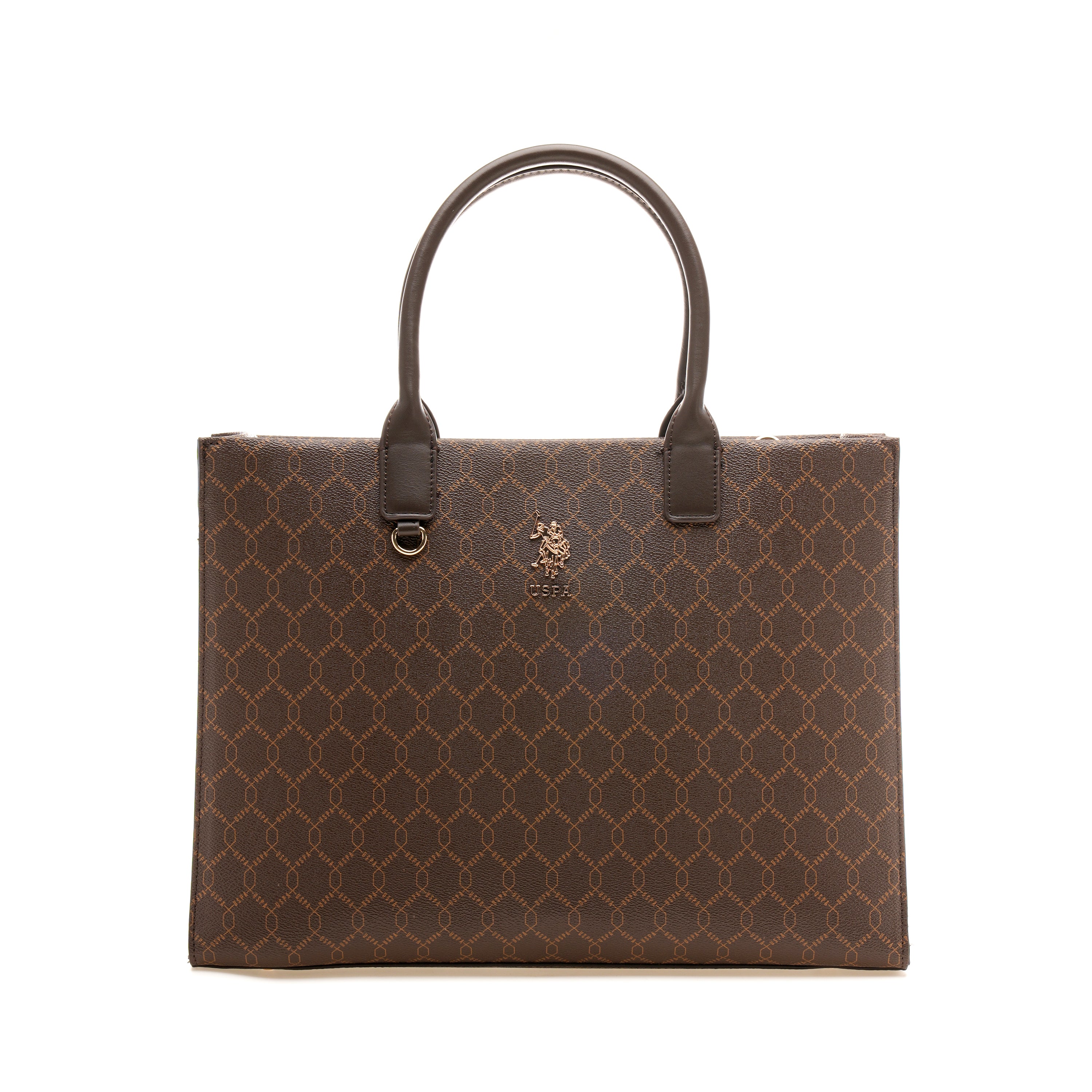 Madison 2.0 Monogram Tote Bag Brown - U.S. Polo Assn. India | Large