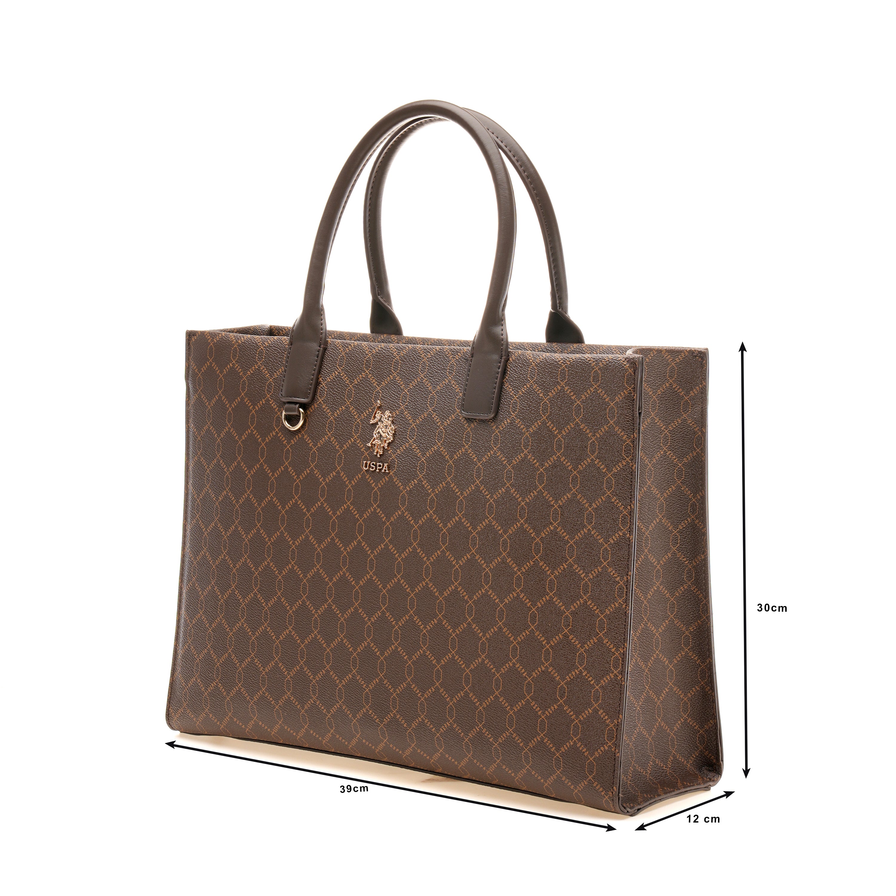 Madison 2.0 Monogram Tote Bag Brown - U.S. Polo Assn. India | Large