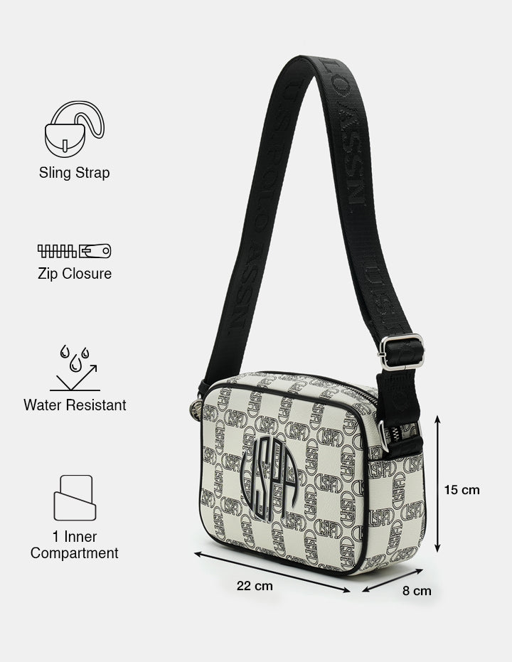 Garet Brand Cross Body Bag Off White - U.S. Polo Assn. India | Large