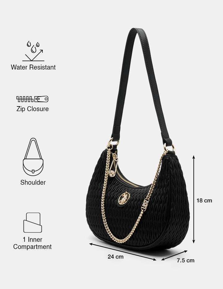 Vera Monogram Hangbag Black - U.S. POLO ASSN. | Large