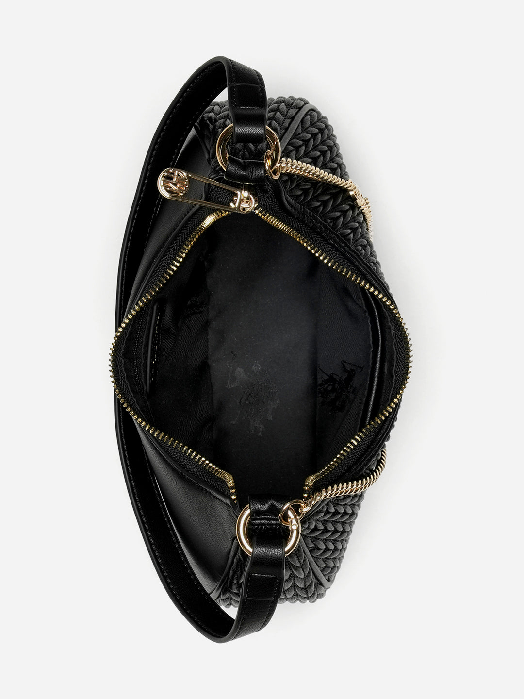 Vera 2.0 Textured Shoulder Bag Black - U.S. Polo Assn. India | Large