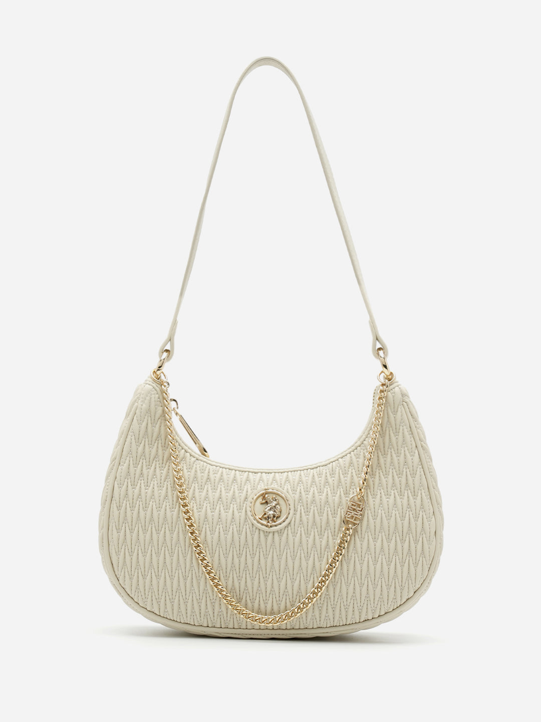 Vera 2.0 Textured Shoulder Bag Off White - U.S. Polo Assn. India | Large