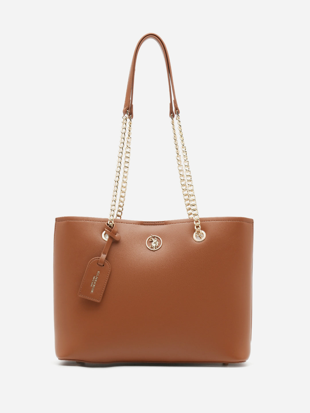 Gabby 2.0 Solid Tote Bag Tan - U.S. Polo Assn. India | Large