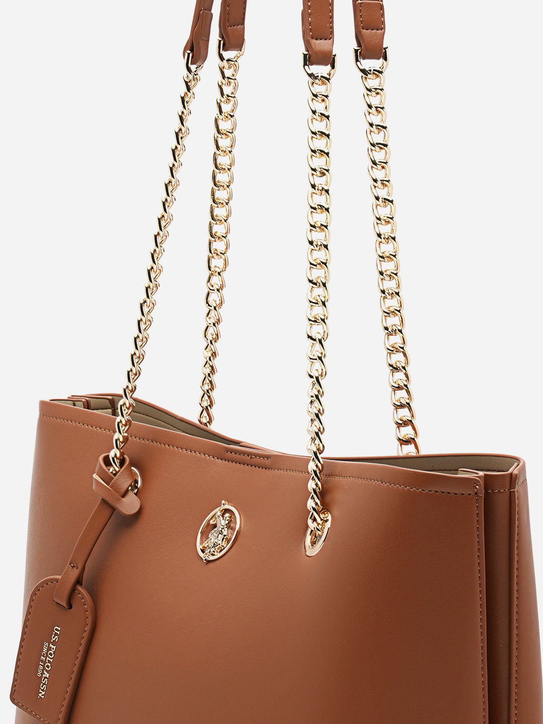 Gabby 2.0 Solid Tote Bag Tan - U.S. Polo Assn. India | Large