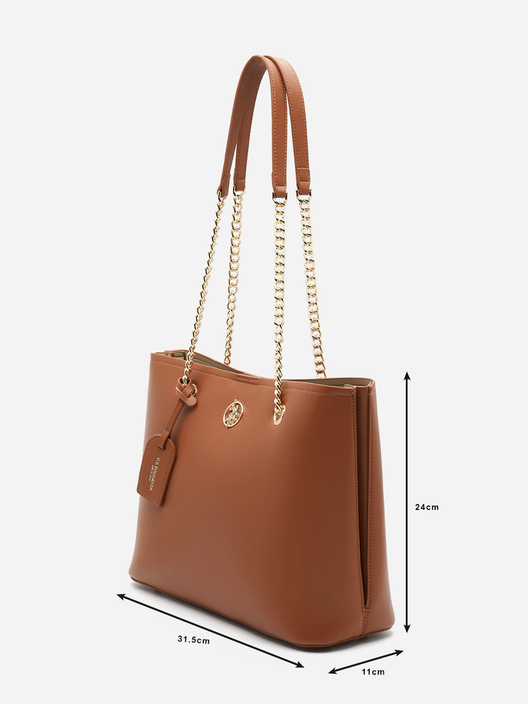Gabby 2.0 Solid Tote Bag Tan - U.S. Polo Assn. India | Large