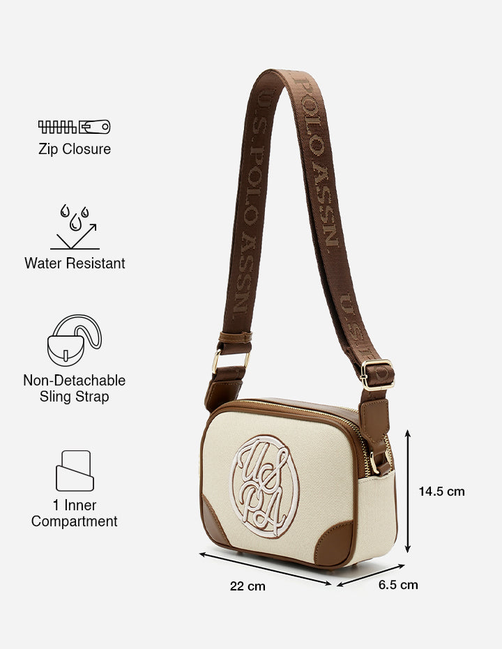 Zena Monogram Cross Body Bag Off White - U.S. POLO ASSN. | Large