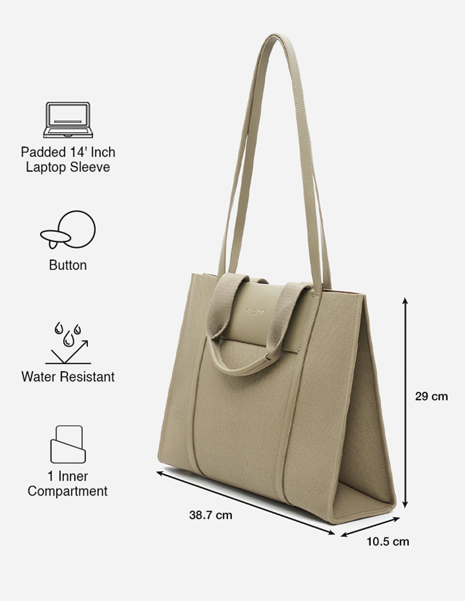 Nora Monogram Tote Bag Olive - U.S. Polo Assn. India | Large