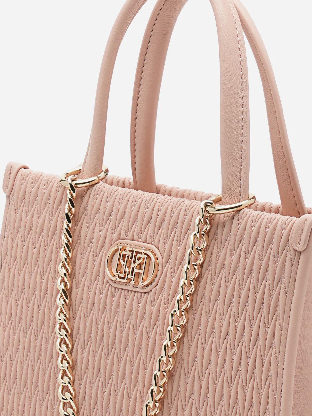 Chloe 2.0 Textured Satchel Bag Nude - U.S. Polo Assn. India | Large