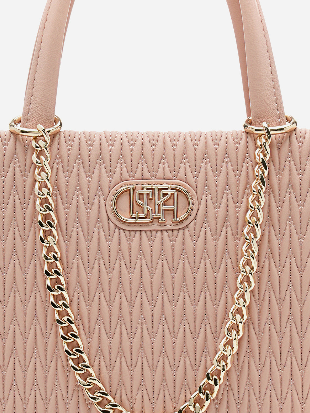 Chloe 2.0 Textured Satchel Bag Nude - U.S. Polo Assn. India | Large