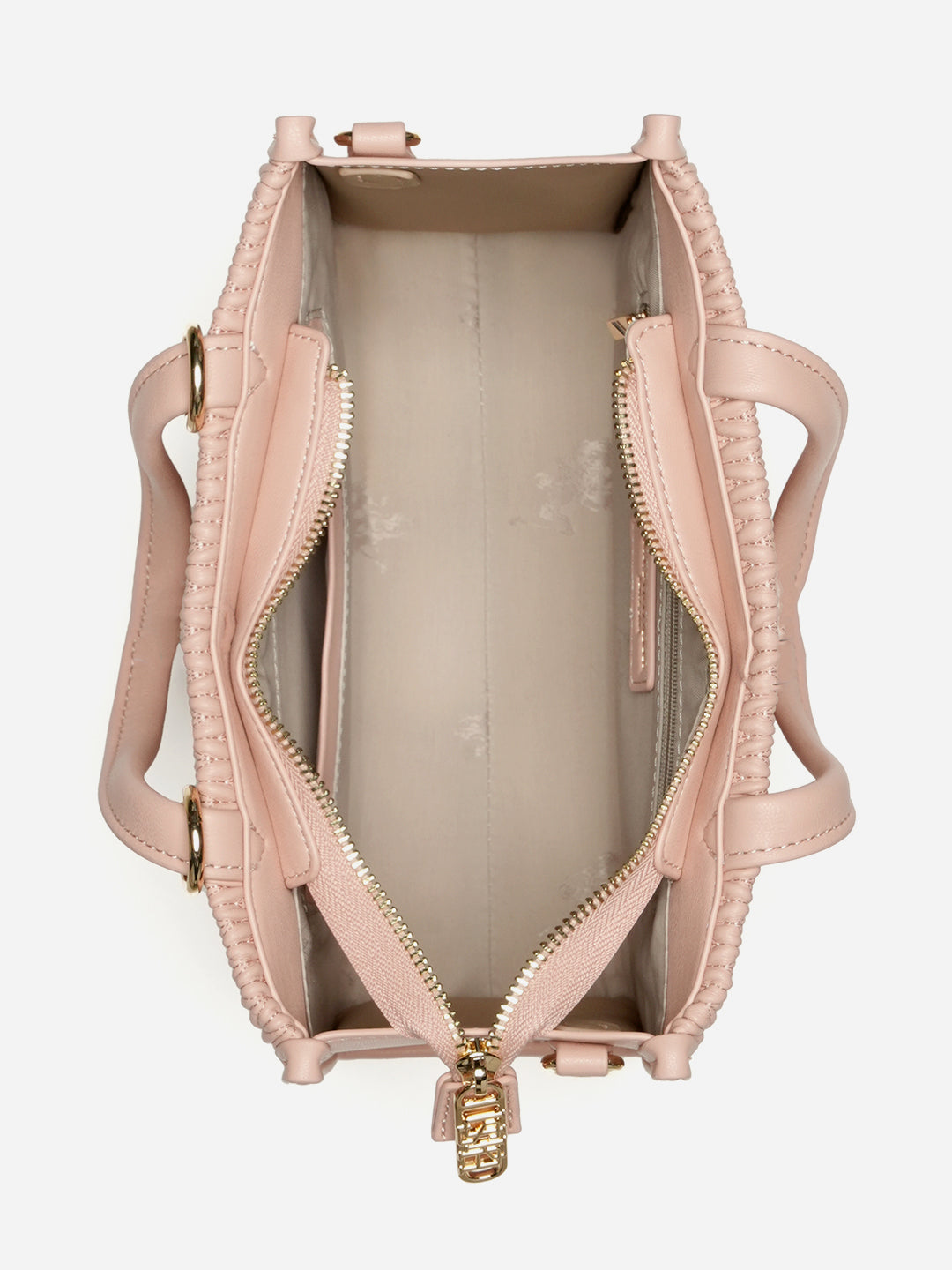 Chloe 2.0 Textured Satchel Bag Nude - U.S. Polo Assn. India | Large