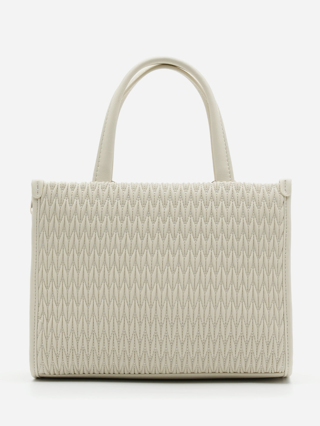 Chloe 2.0 Textured Satchel Bag Off White - U.S. Polo Assn. India | Large