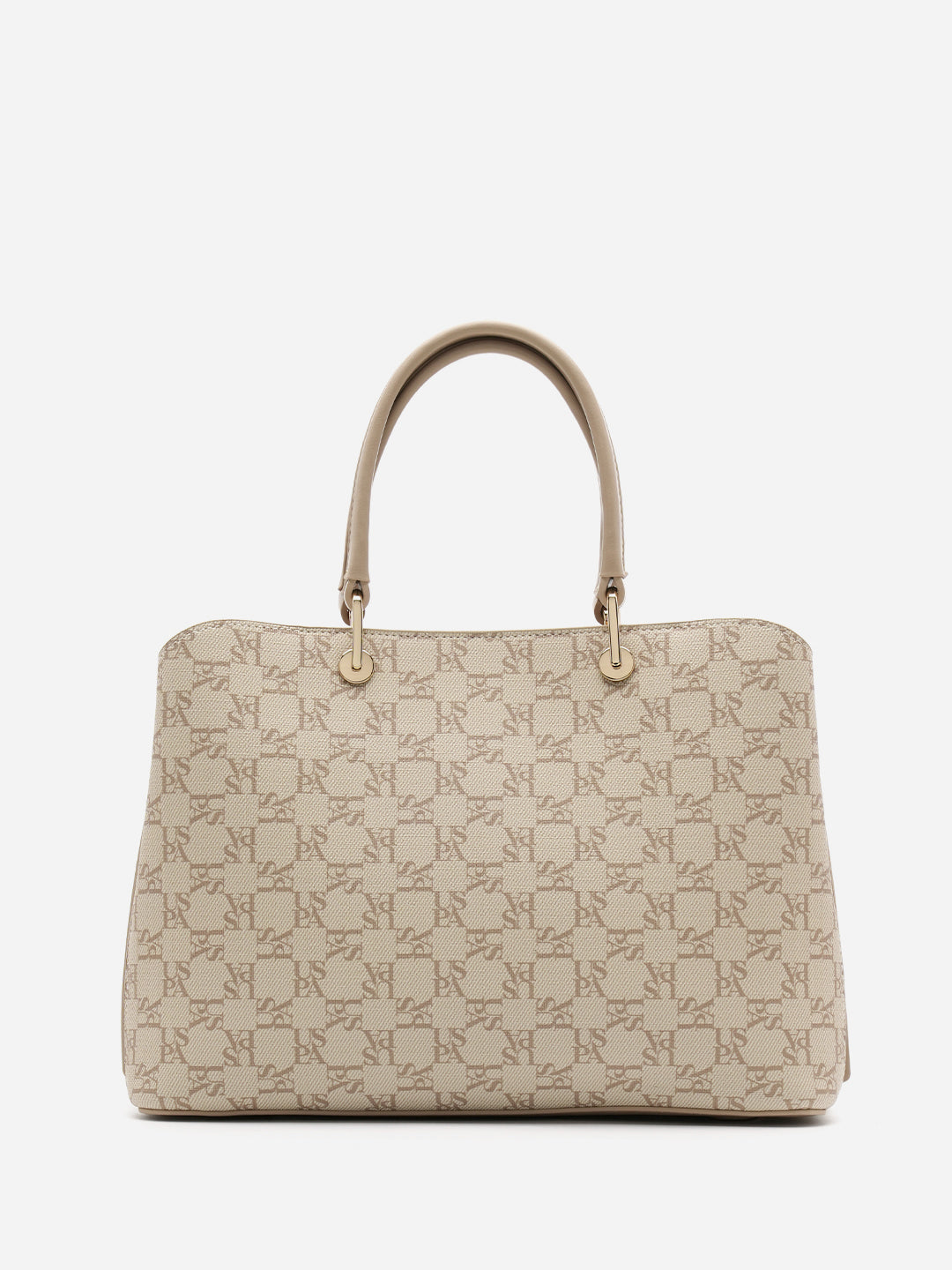 Zoe 2.0 Monogram Satchel Bag Beige - U.S. Polo Assn. India | Large