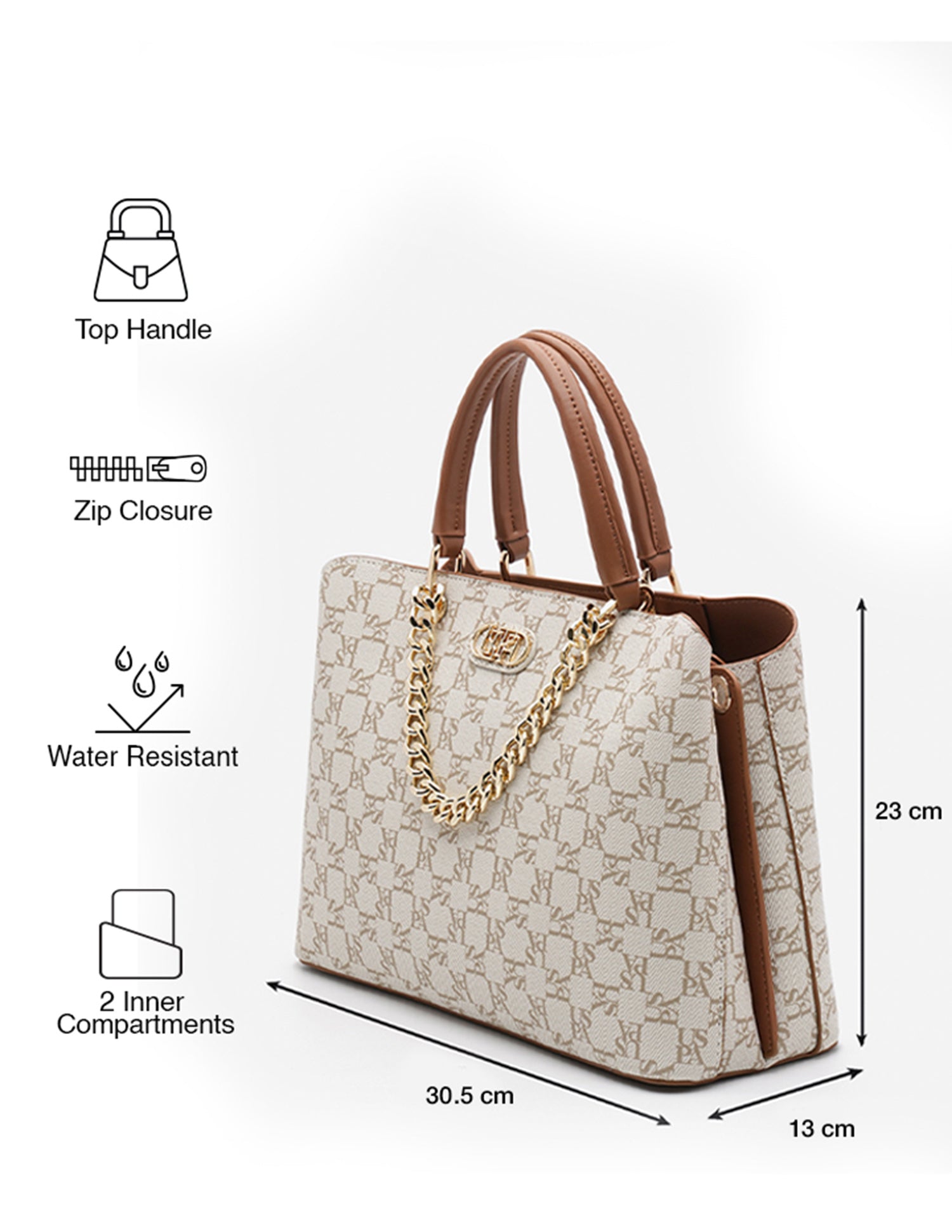 Zoe Monogram Hangbag Off White - U.S. POLO ASSN. | Large