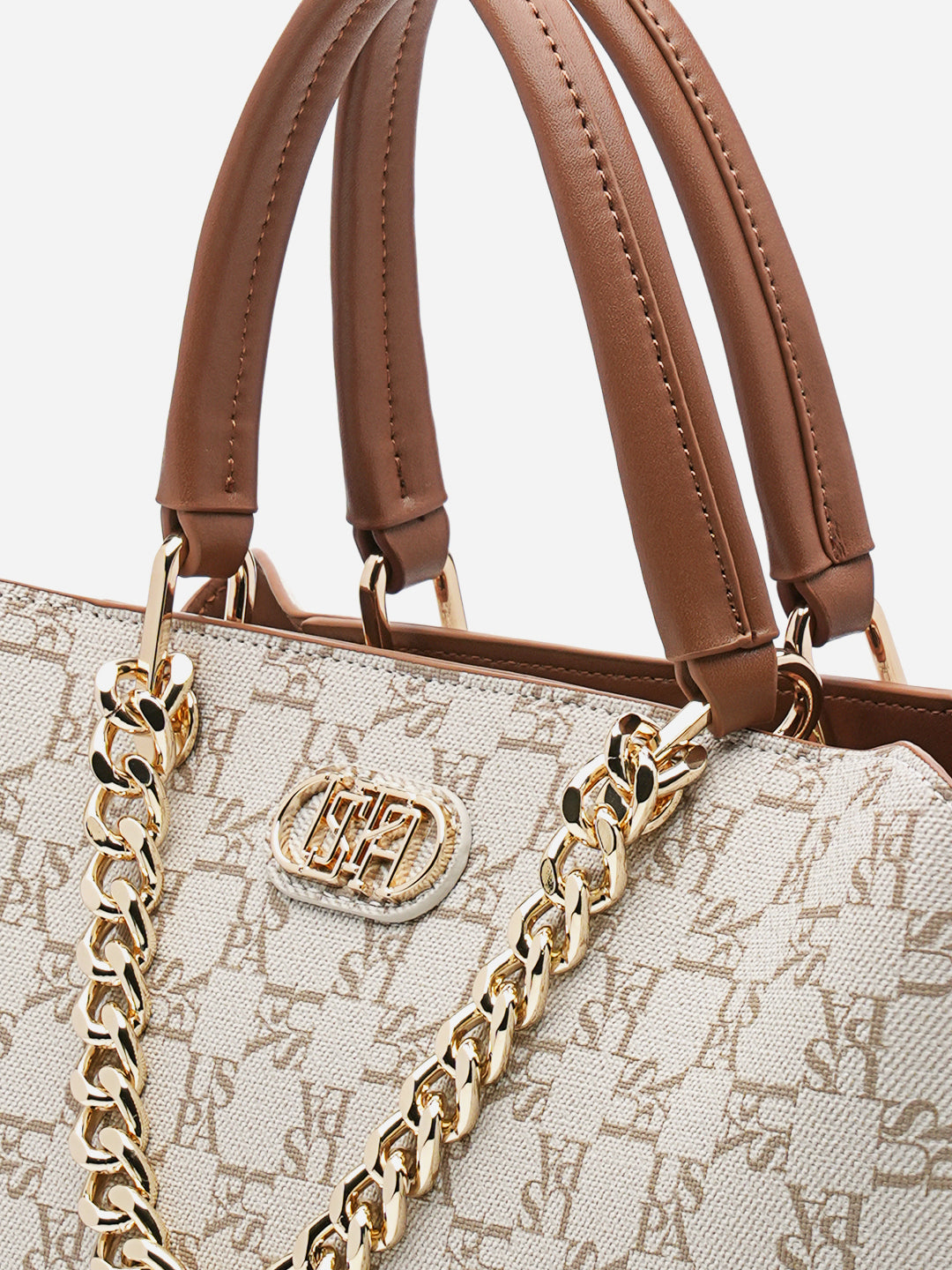 Zoe 2.0 Monogram Satchel Bag Off White - U.S. Polo Assn. India | Large