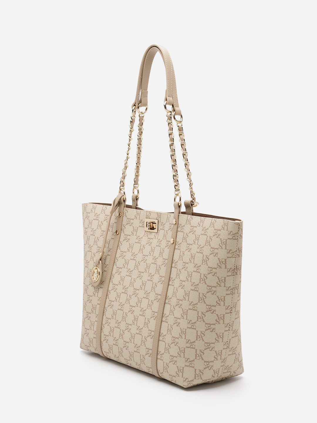 Kylie 2.0 Monogram Tote Bag Beige - U.S. Polo Assn. India | Large