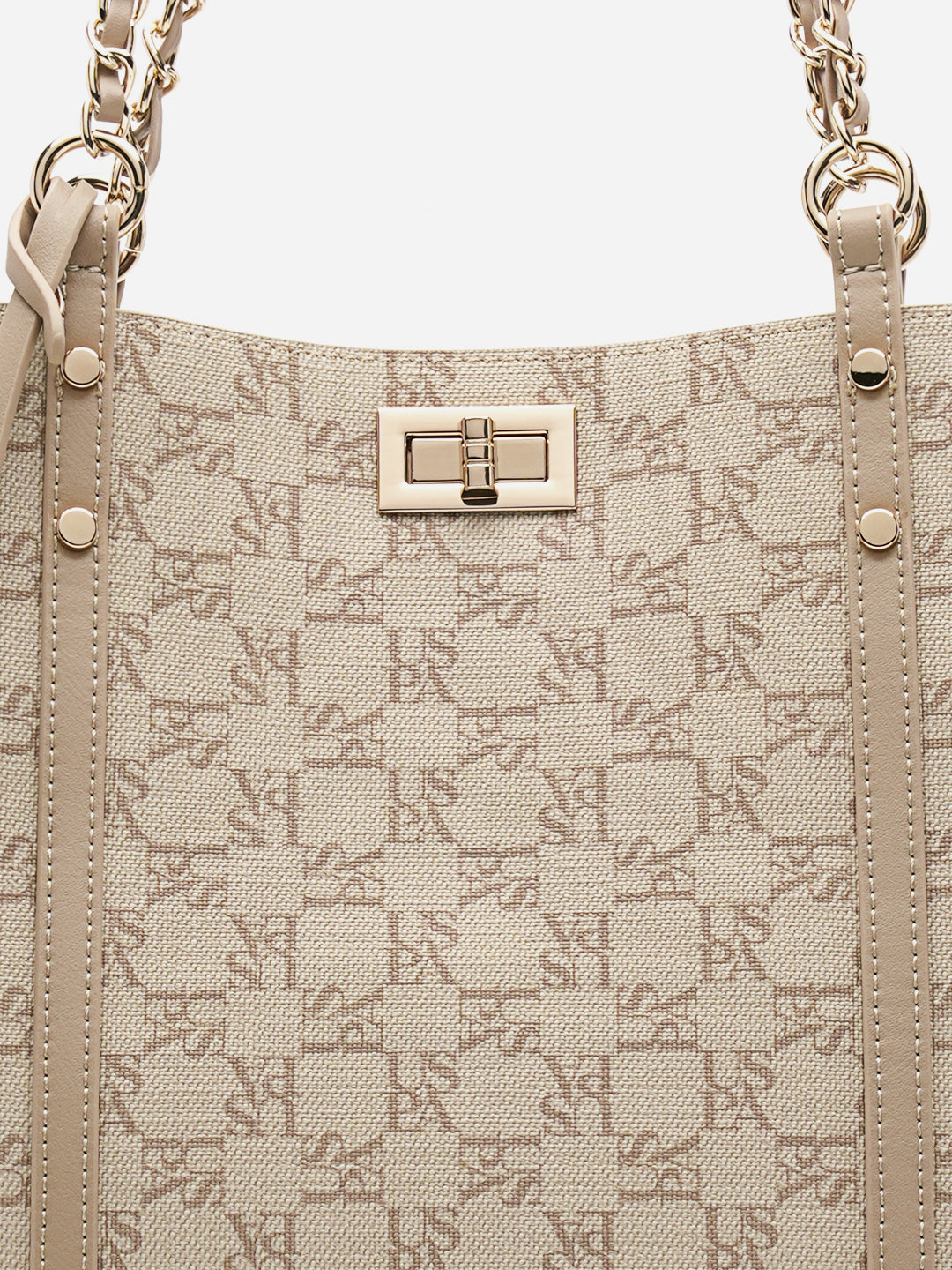 Kylie 2.0 Monogram Tote Bag Beige - U.S. Polo Assn. India | Large
