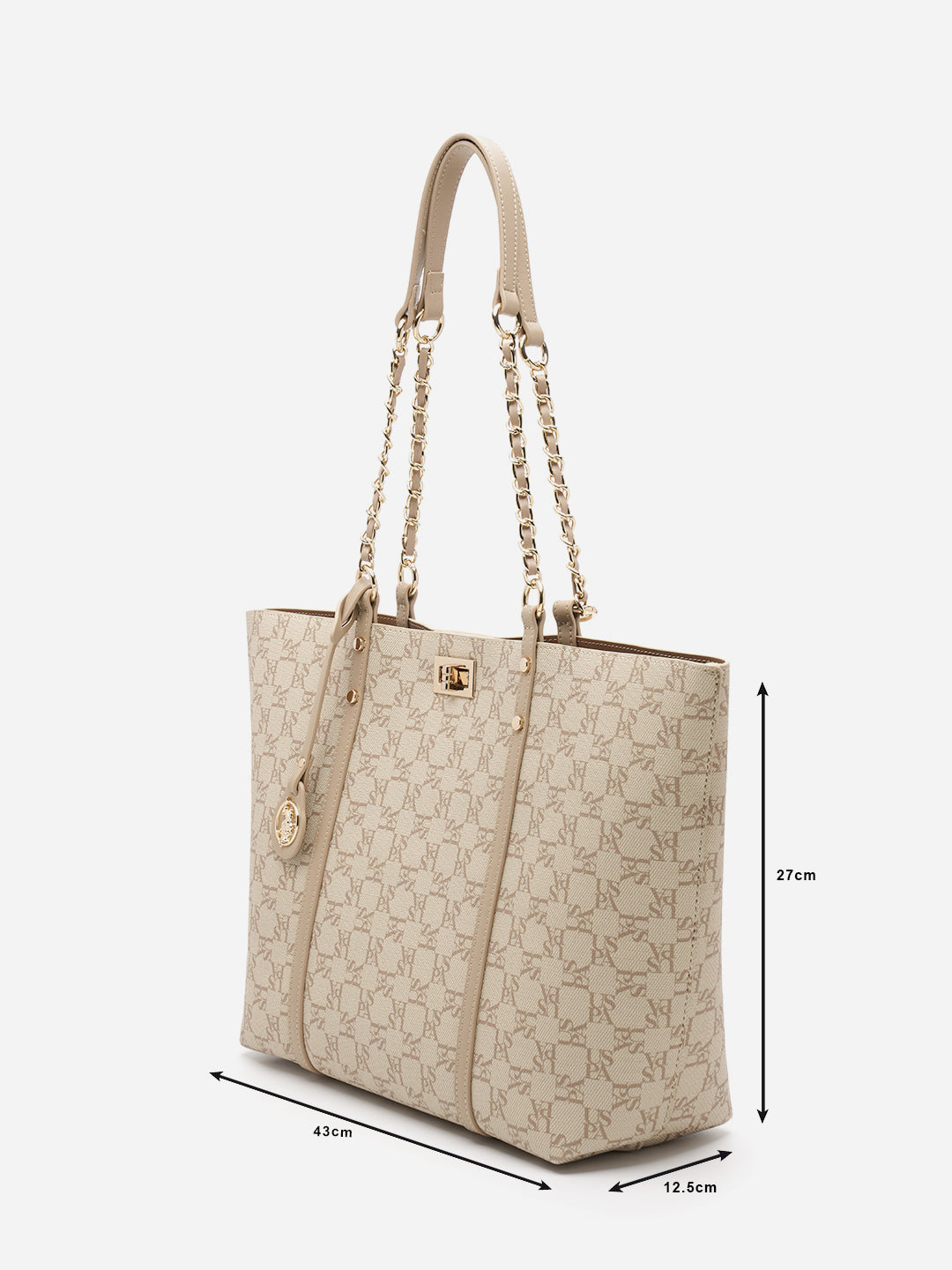 Kylie 2.0 Monogram Tote Bag Beige - U.S. Polo Assn. India | Large