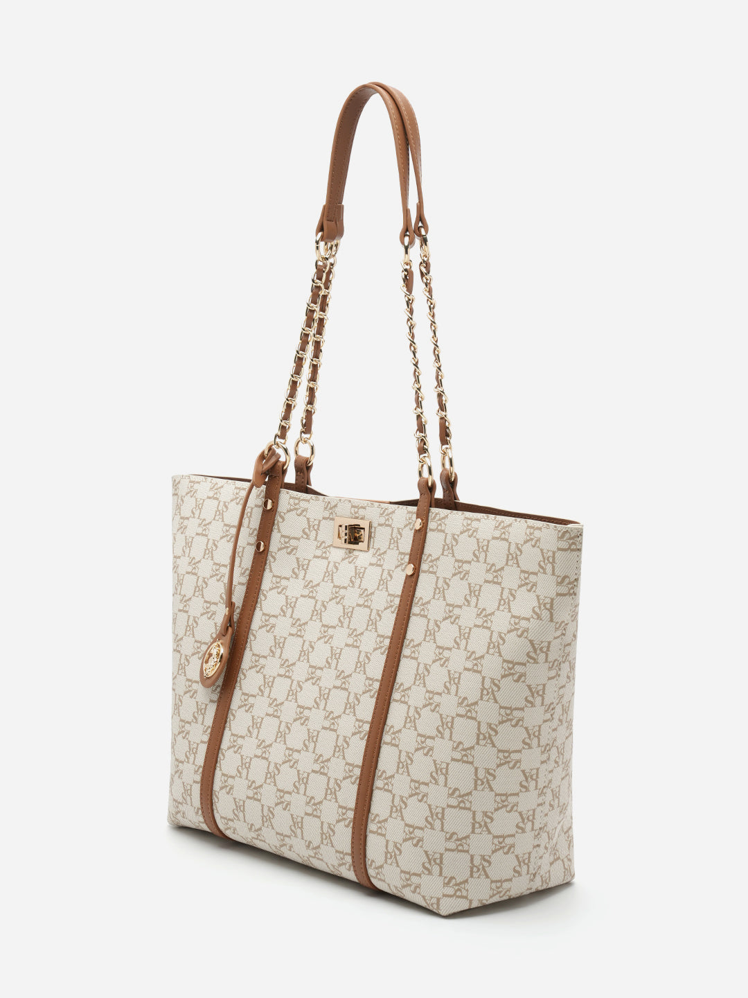 Kylie 2.0 Monogram Tote Bag Off White - U.S. Polo Assn. India | Large