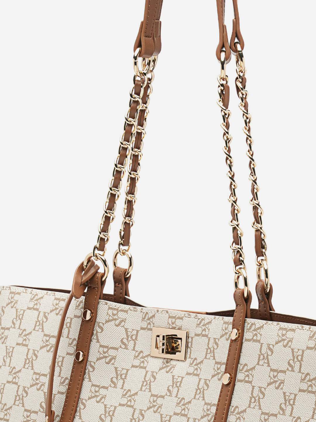 Kylie 2.0 Monogram Tote Bag Off White - U.S. Polo Assn. India | Large