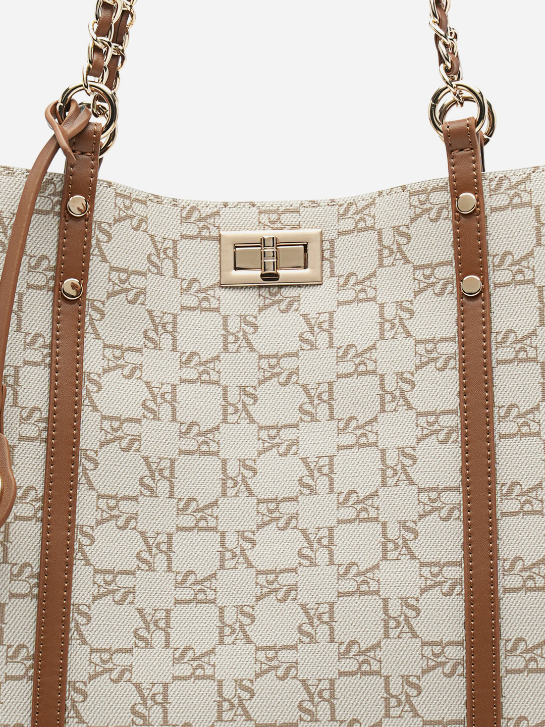Kylie 2.0 Monogram Tote Bag Off White - U.S. Polo Assn. India | Large