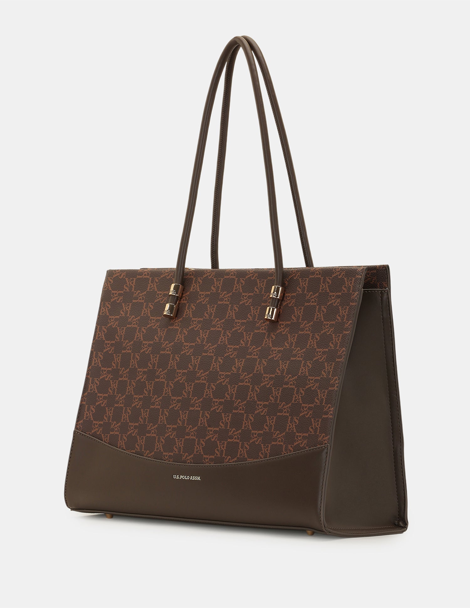 Bella 2.0 Monogram Tote Bag Brown - U.S. Polo Assn. India | Large