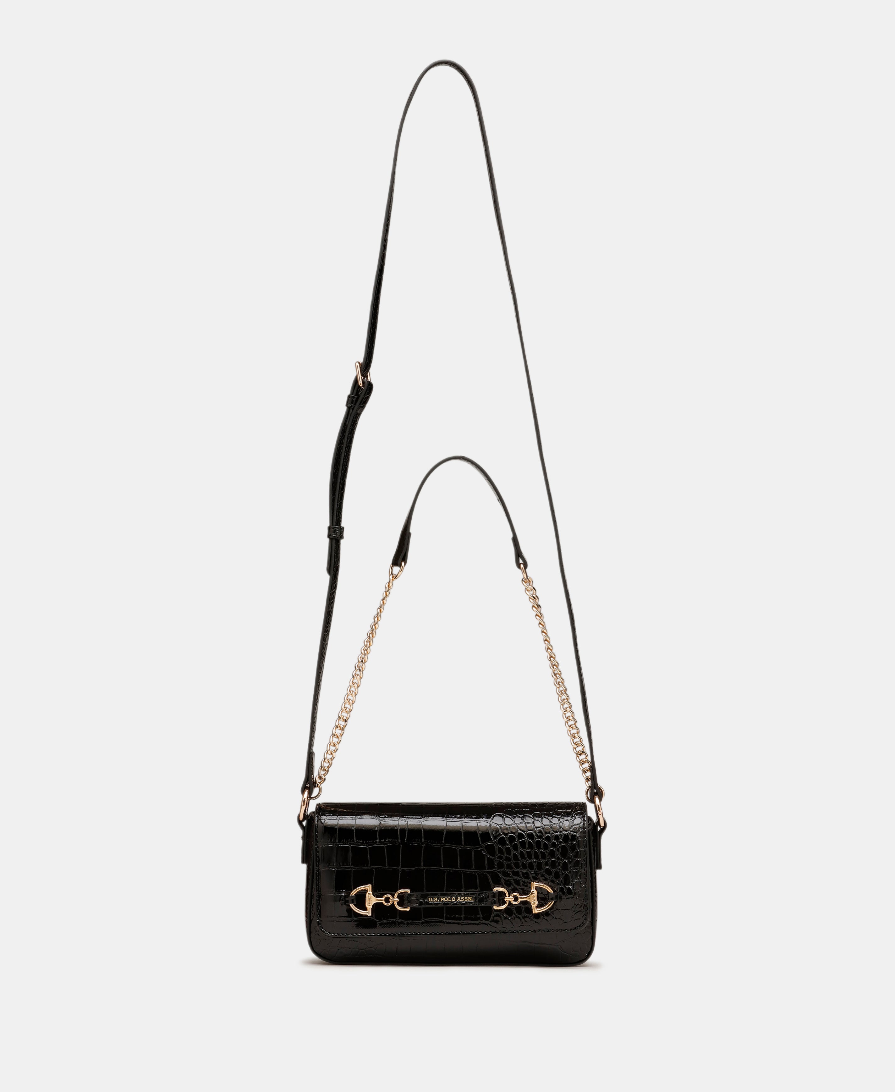Women Cara Textured Crossbody Bag Black - U.S. Polo Assn. India | Large