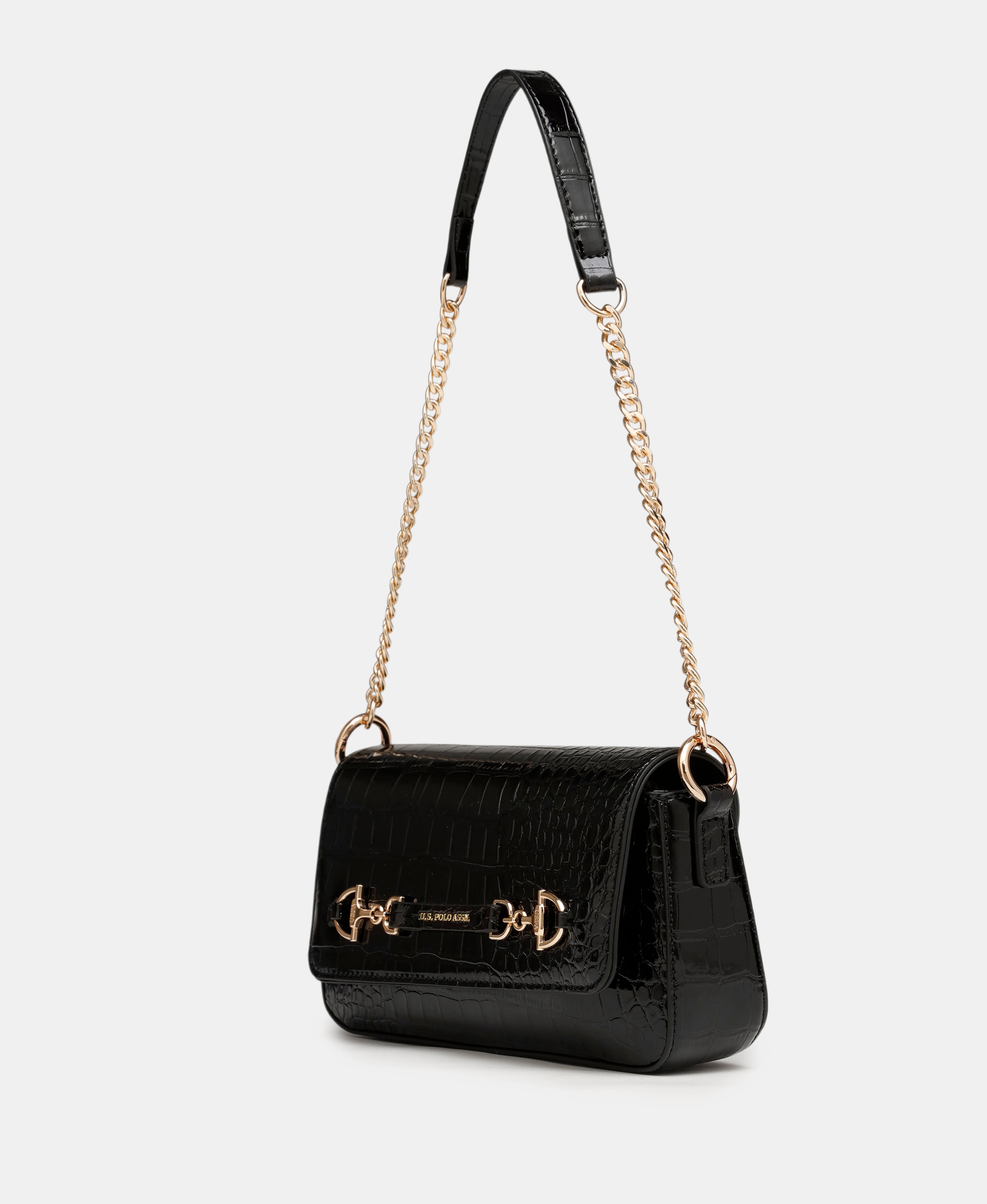 Women Cara Textured Crossbody Bag Black - U.S. Polo Assn. India | Large