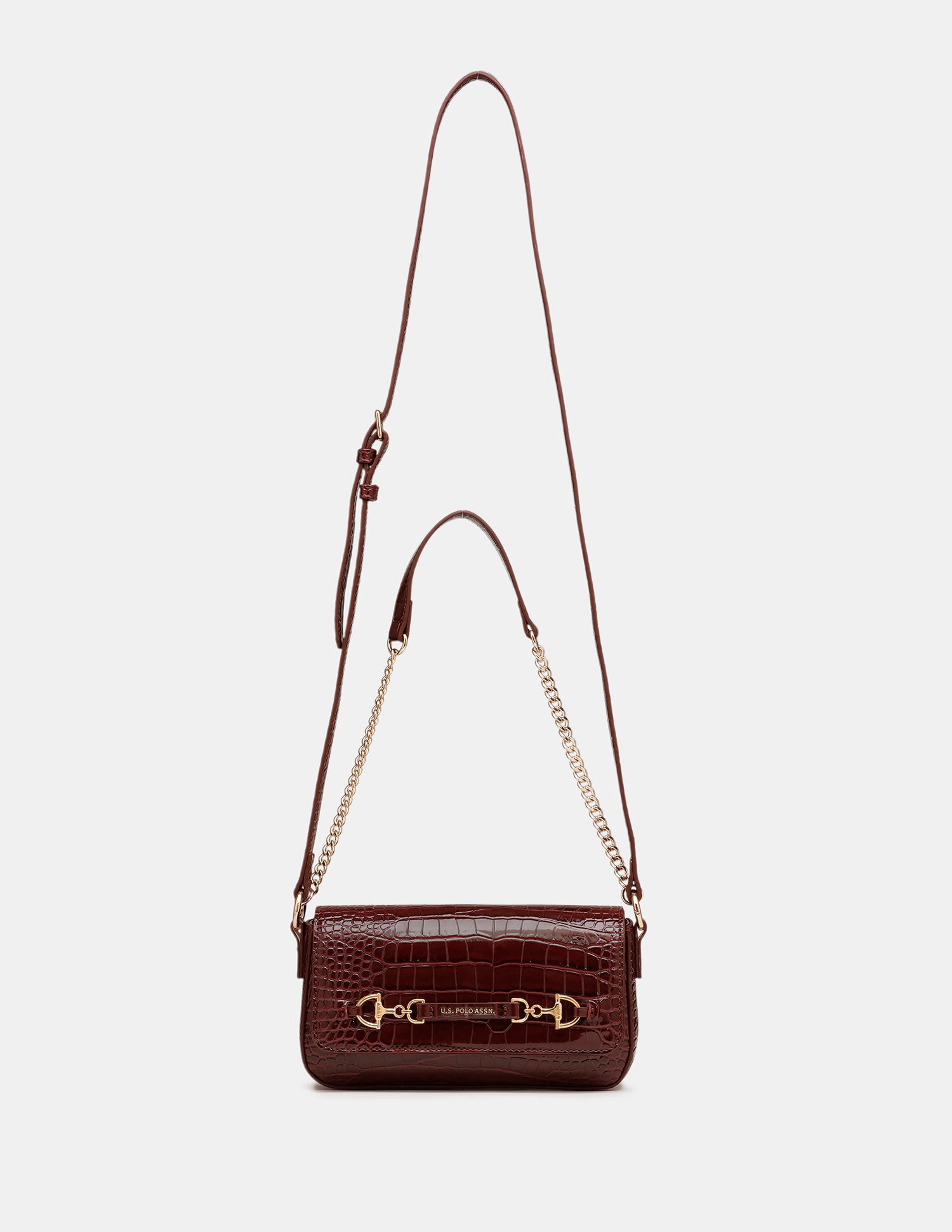 Cara 2.0 Textured Crossbody Bag Burgundy - U.S. Polo Assn. India | Large