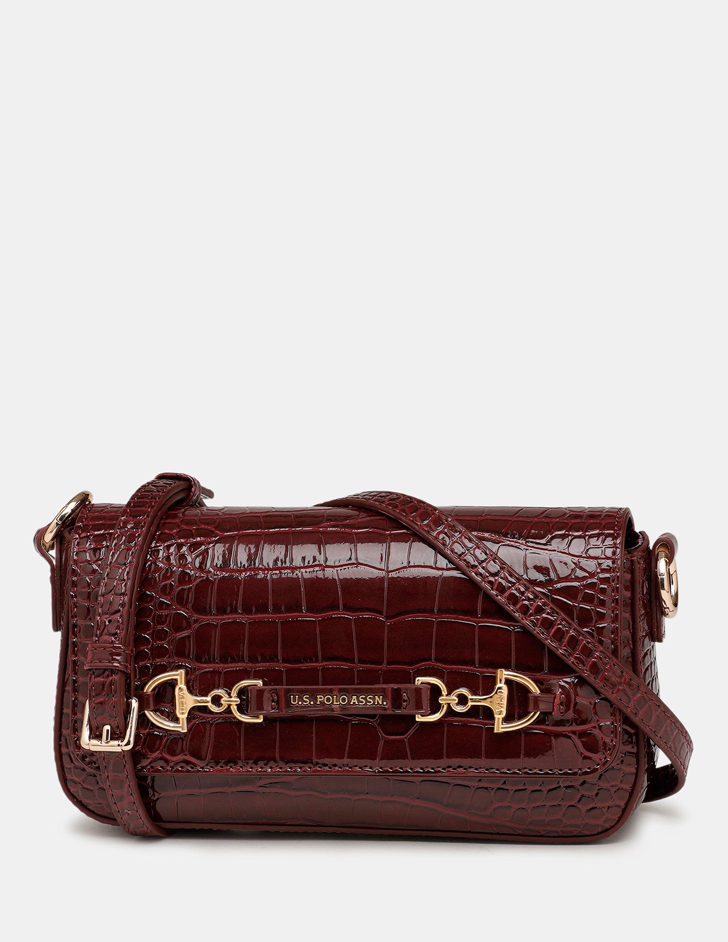 Cara 2.0 Textured Crossbody Bag Burgundy - U.S. Polo Assn. India | Large