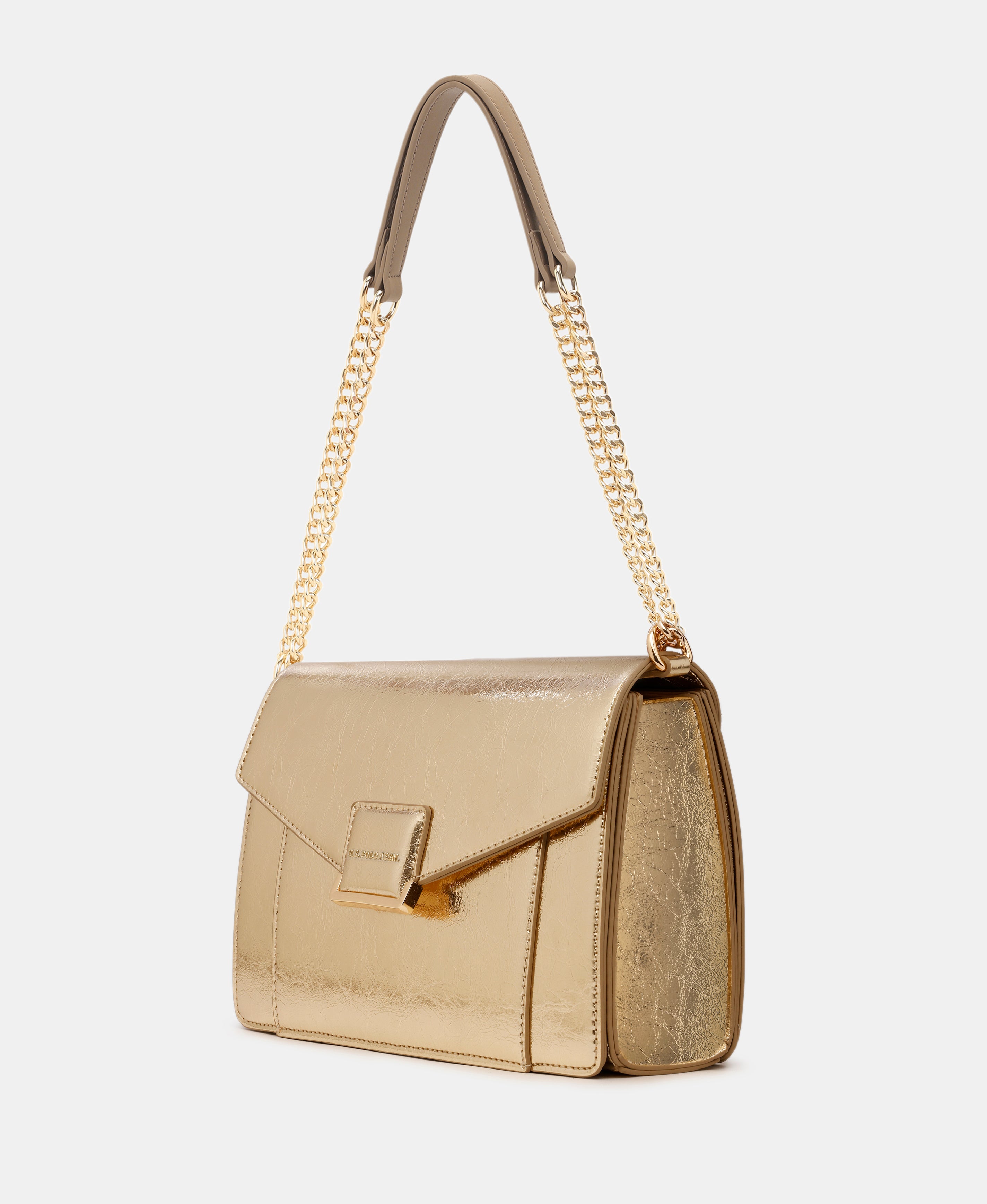 Women Metallic Bliss Crossbody Bag Gold - U.S. Polo Assn. India | Large