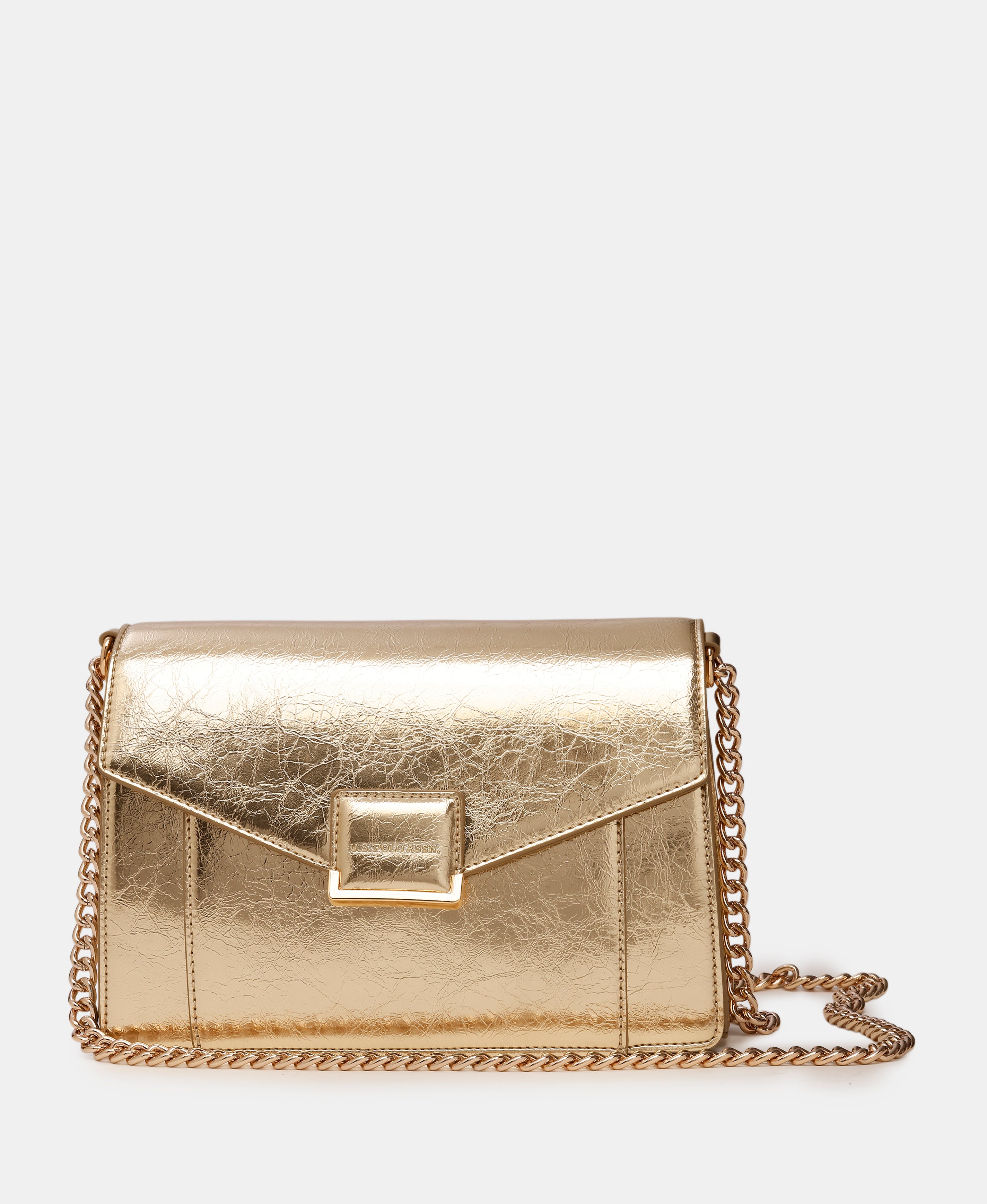 Women Metallic Bliss Crossbody Bag Gold - U.S. Polo Assn. India | Large