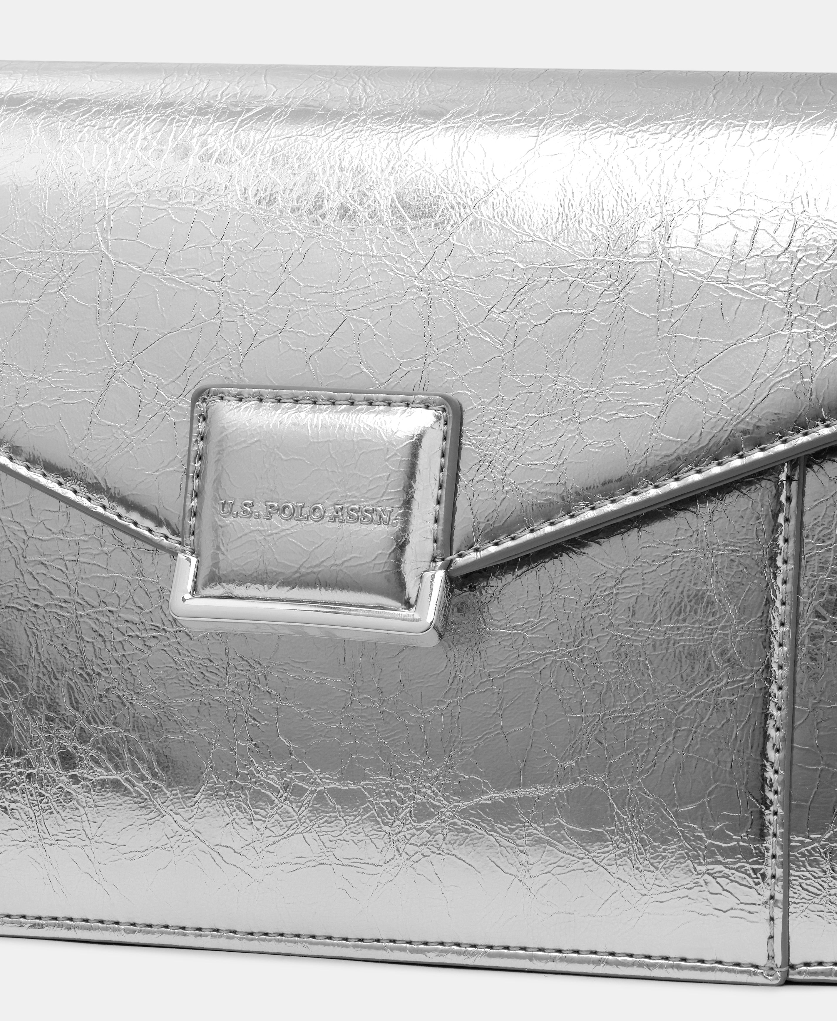 Women Metallic Bliss Crossbody Bag Silver - U.S. Polo Assn. India | Large