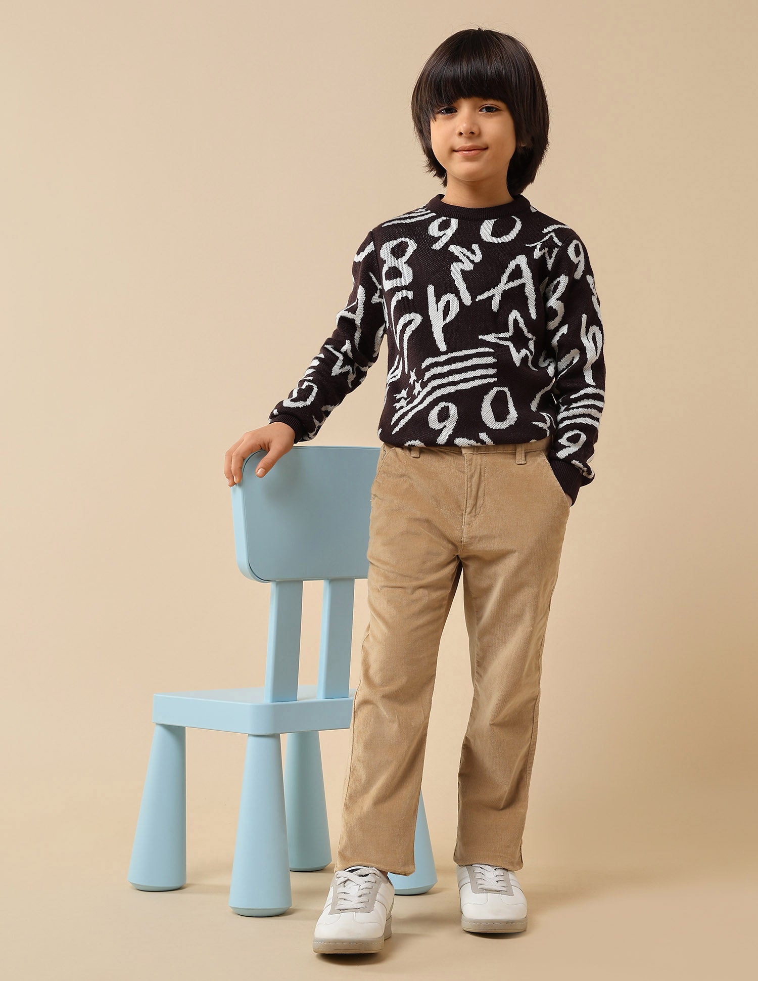 Boys Solid Slim Fit Trousers