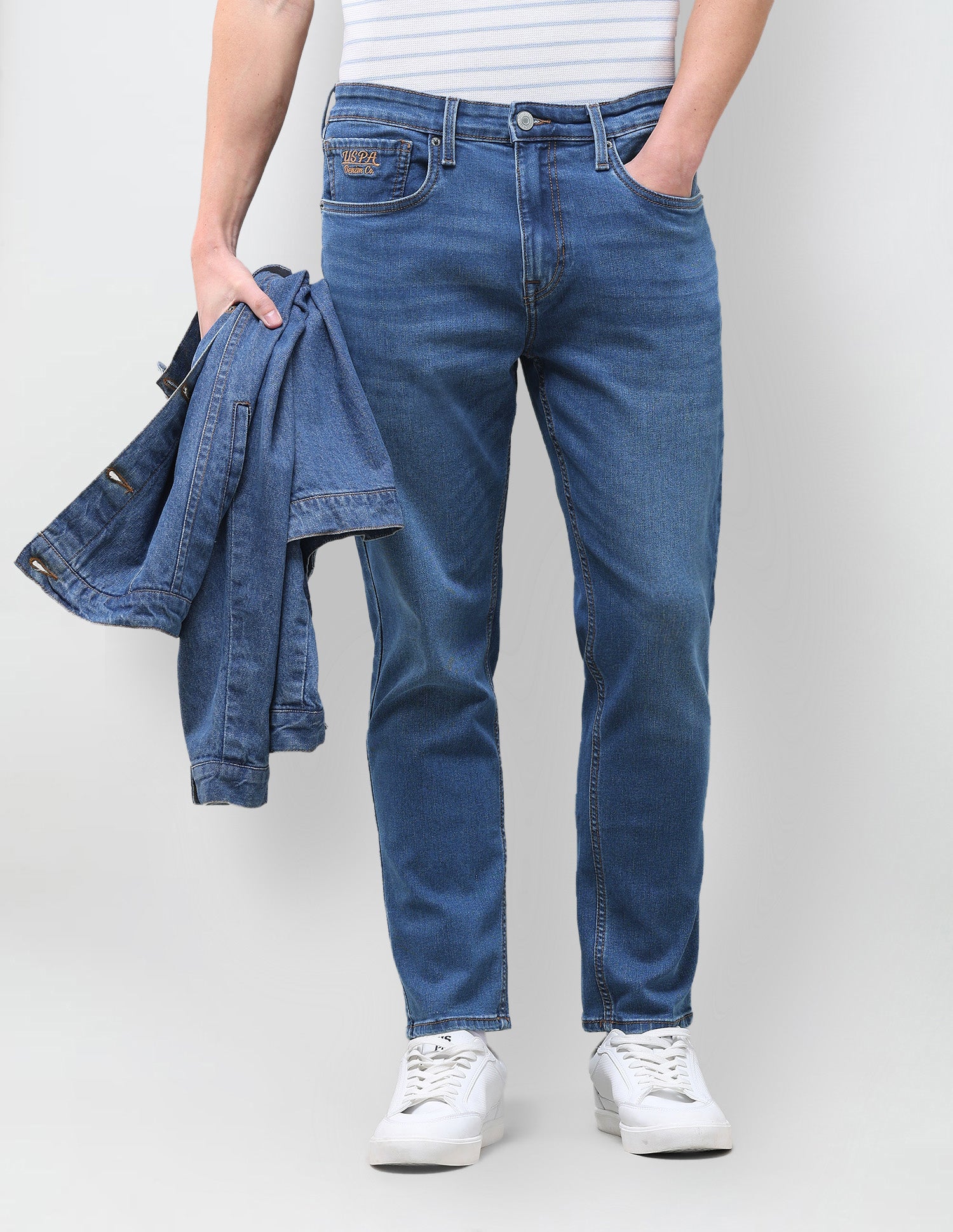 Cole Comfort Cropped Fit Blue Jeans Indigo - U.S. Polo Assn. India | Large