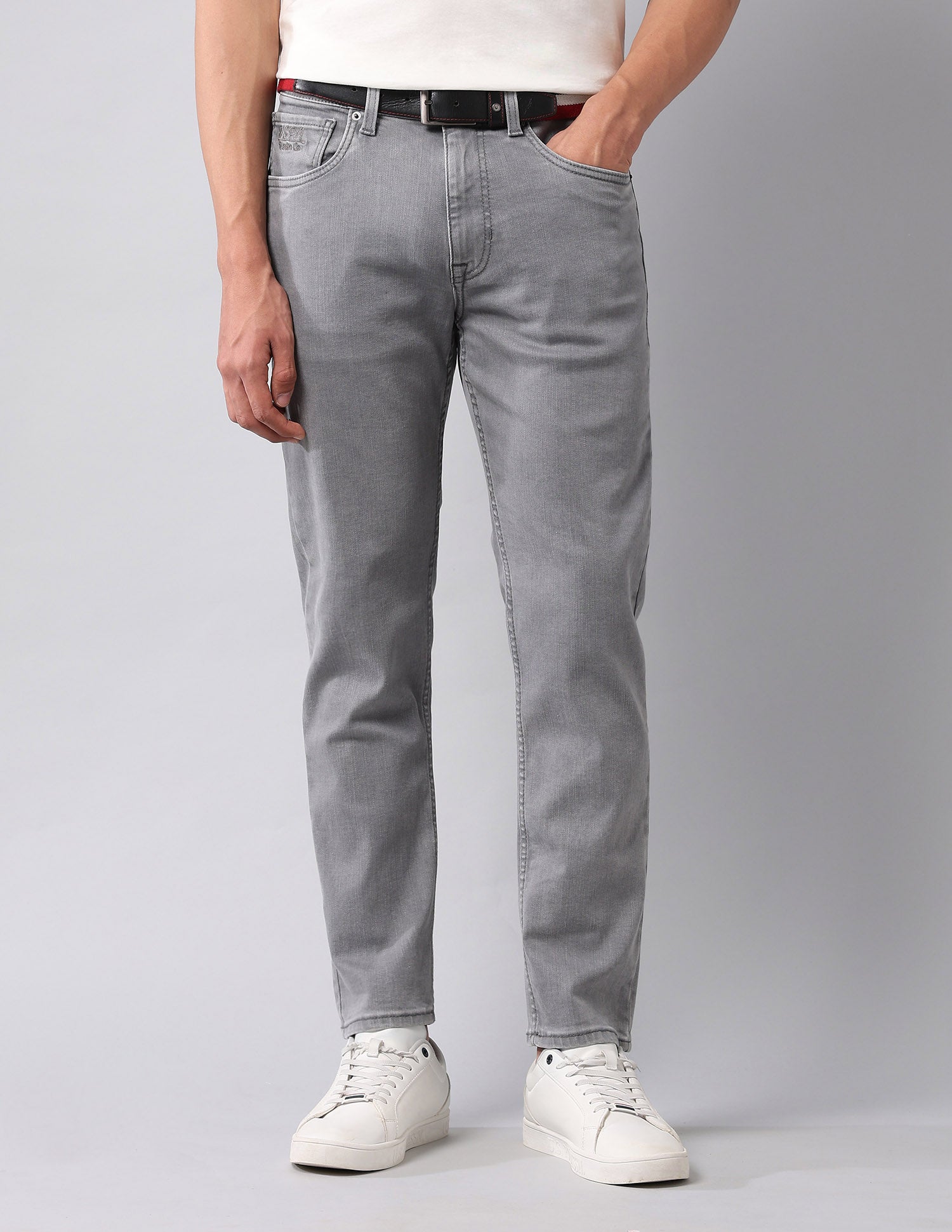 Cole Comfort Cropped Fit Grey Jeans Light Grey - U.S. Polo Assn. India | Large