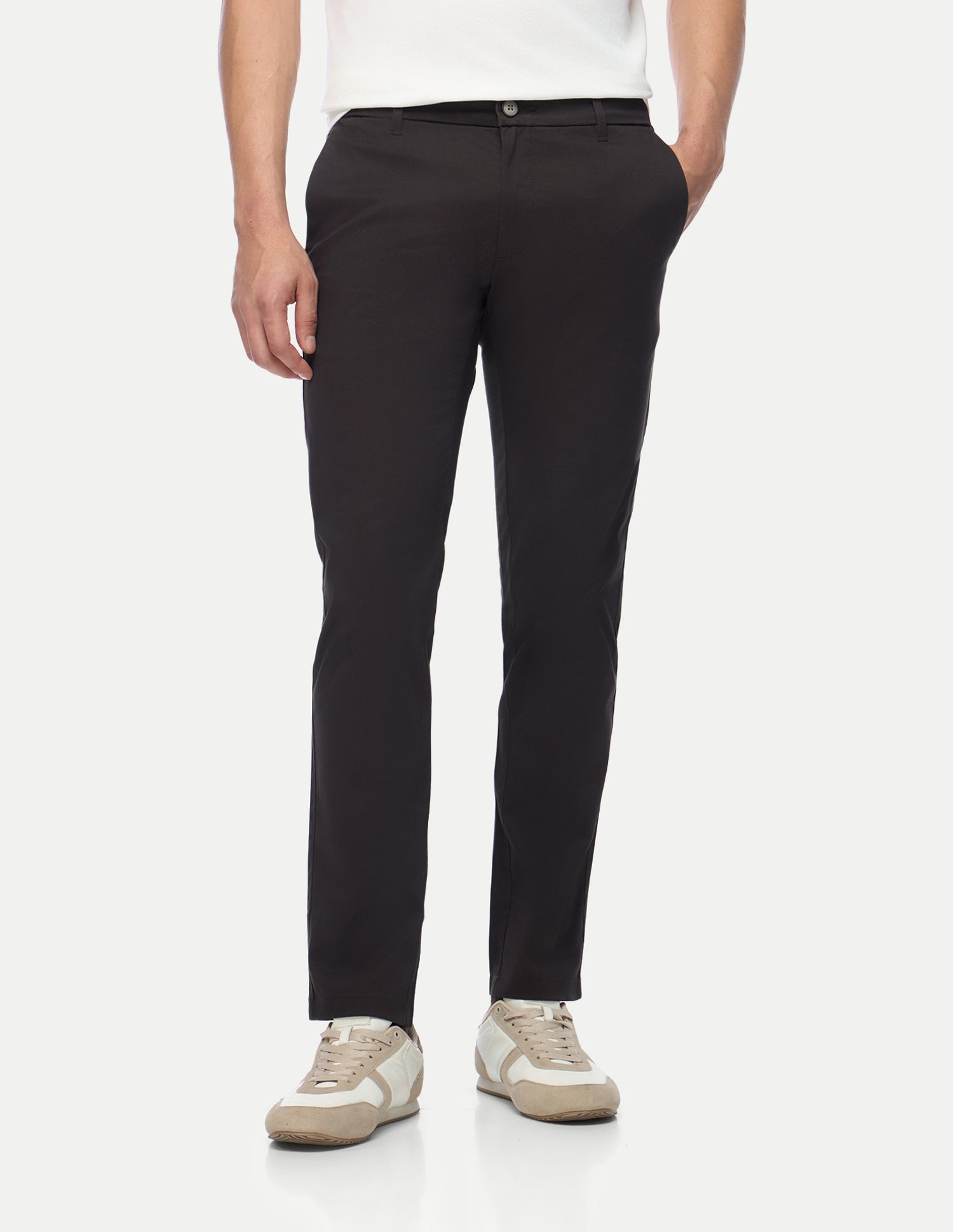 Denver Slim Fit Twill Trousers Choco - U.S. Polo Assn. India | Large