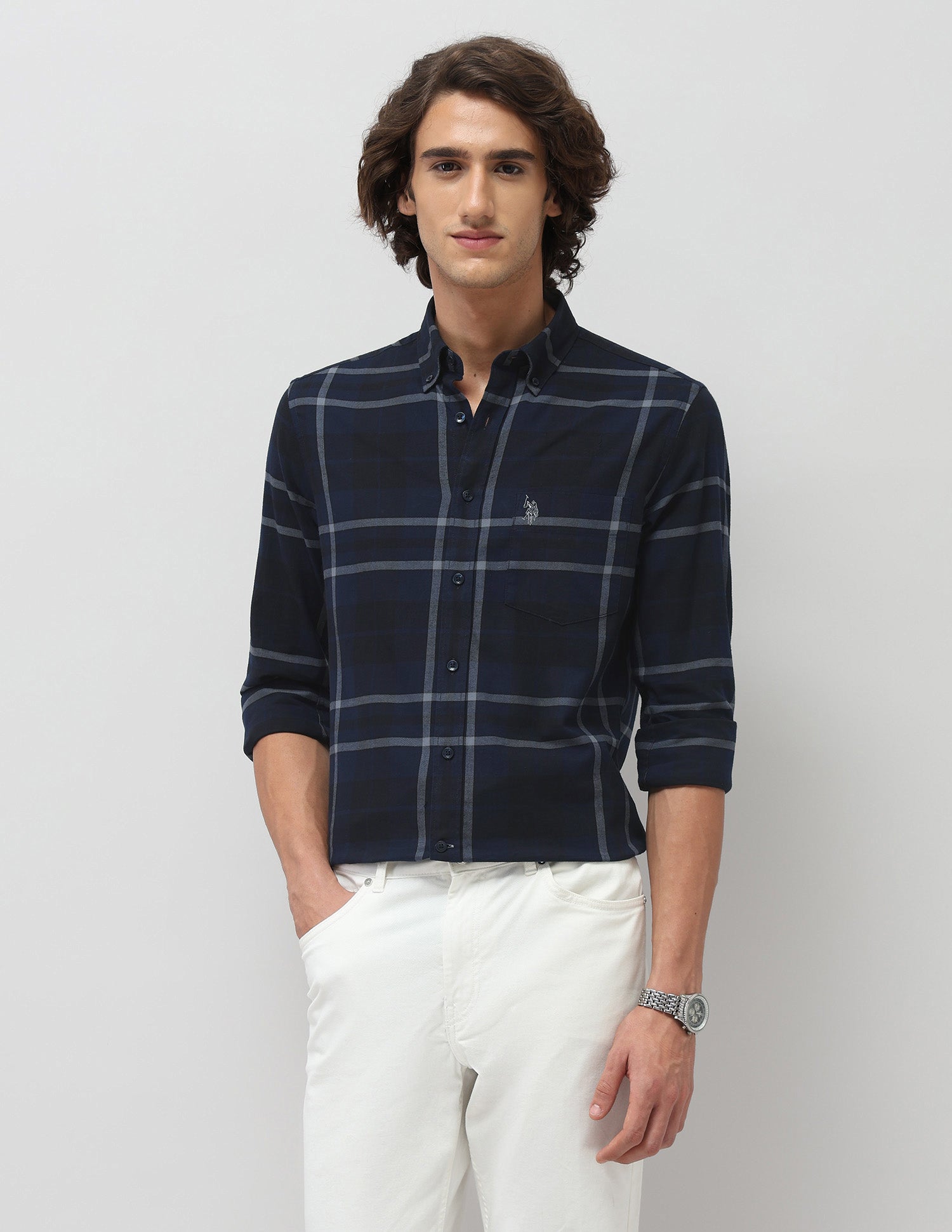 Plaid Checked Tailored Fit Shirt